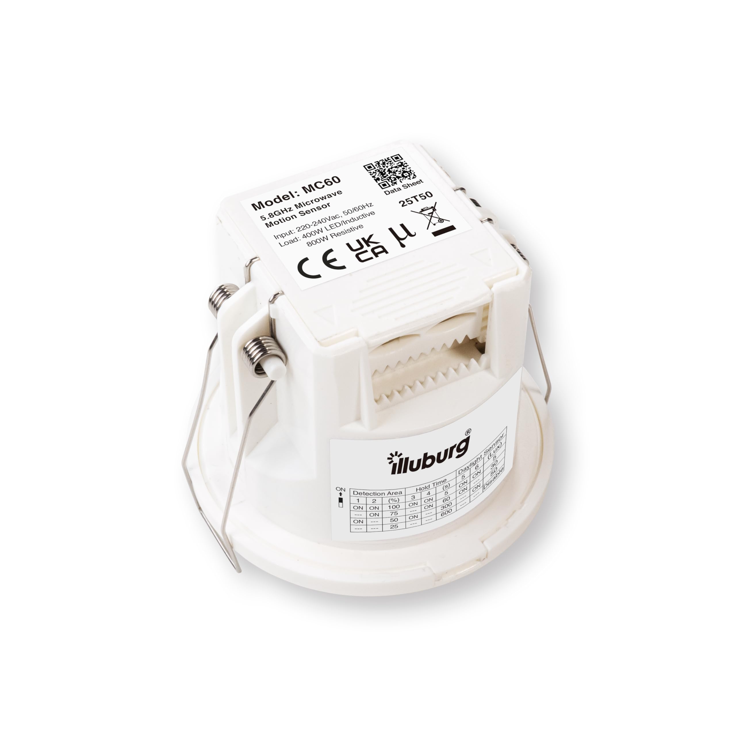 Sensore Movimento Microonde 5.8GHz - Portata 6 Metri, Per LED Fino A 400W, Regolabile - Foto 5