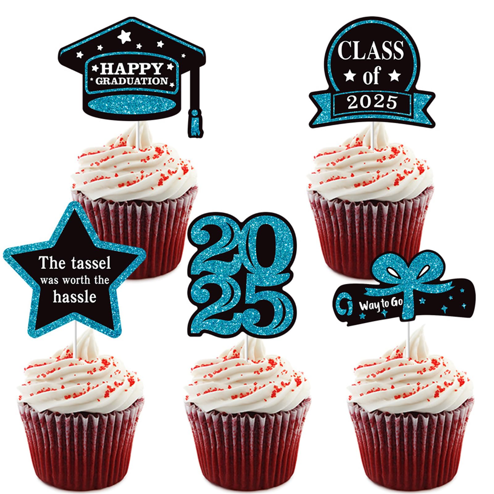 Xjdzineq 5PCS Cake Decoration Set Toppers Graduation Accessories Adornment Suitable for Graduation Parties Toppers Flags