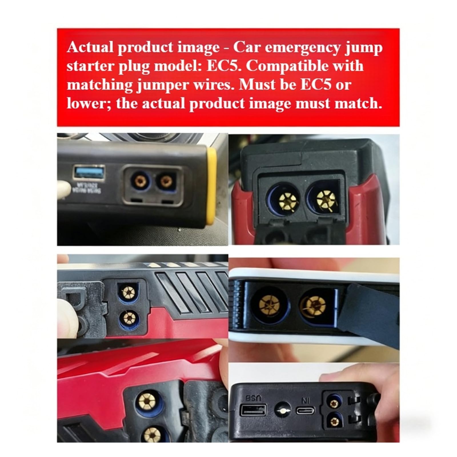 EC5 Câble de démarrage 10 AWG avec pinces robustes pour voiture, SUV, camion, connexion de batterie d'urgence
