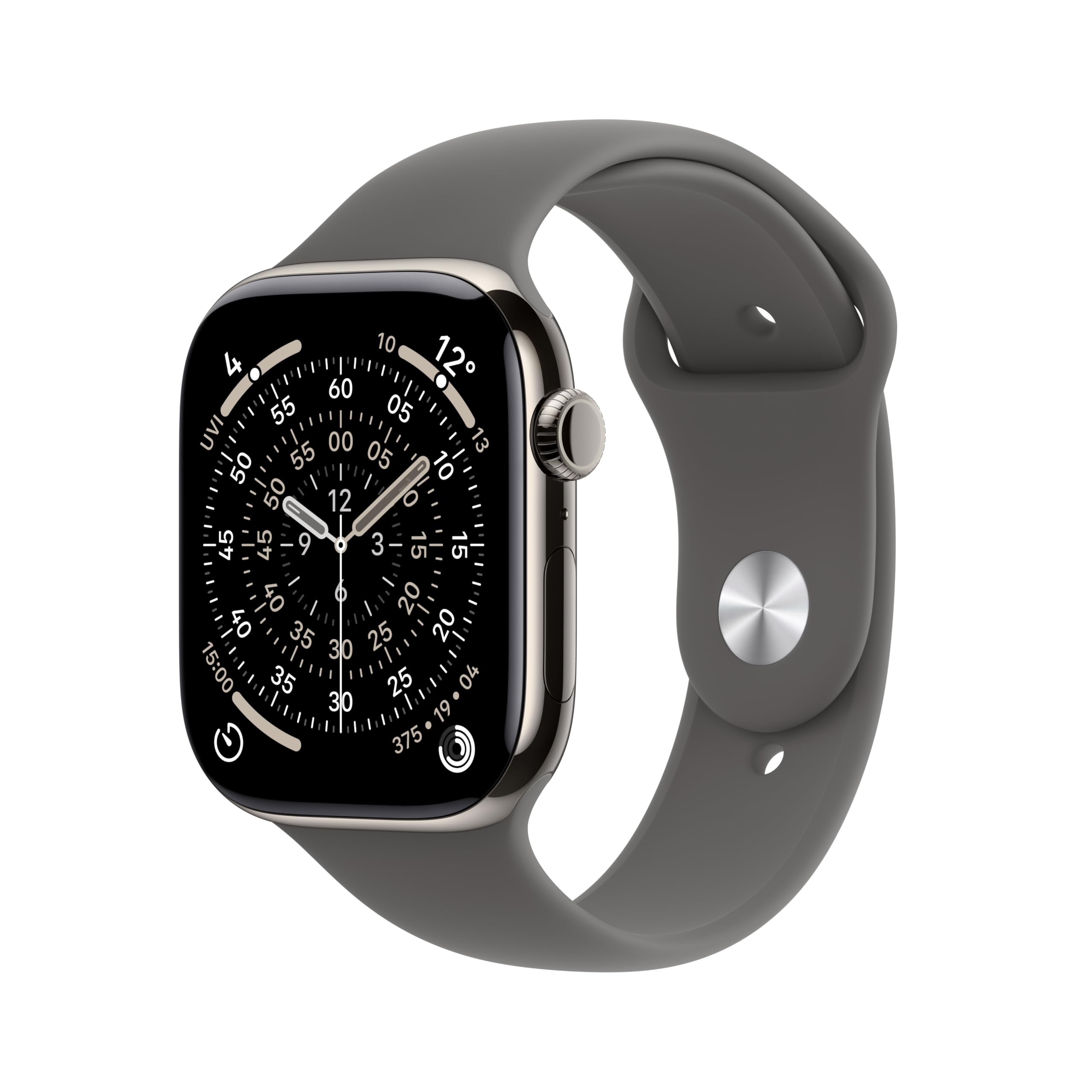 Apple Watch Series 11 GPS + Cellular 46mm Smartwatch with Natural Titanium Case with Stone Grey Sport Band M/L. Sleep Score, Fitness Tracker, Health Monitoring, Always-On Display, Water Resistant