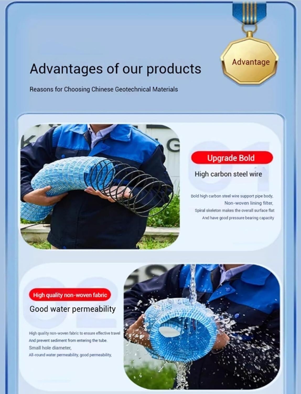 Tubos de Drenaje de PVC Tubo de Drenaje Perforado Flexible for Drenaje eficiente de Agua subterránea e infiltración del Suelo(800cm/315in)