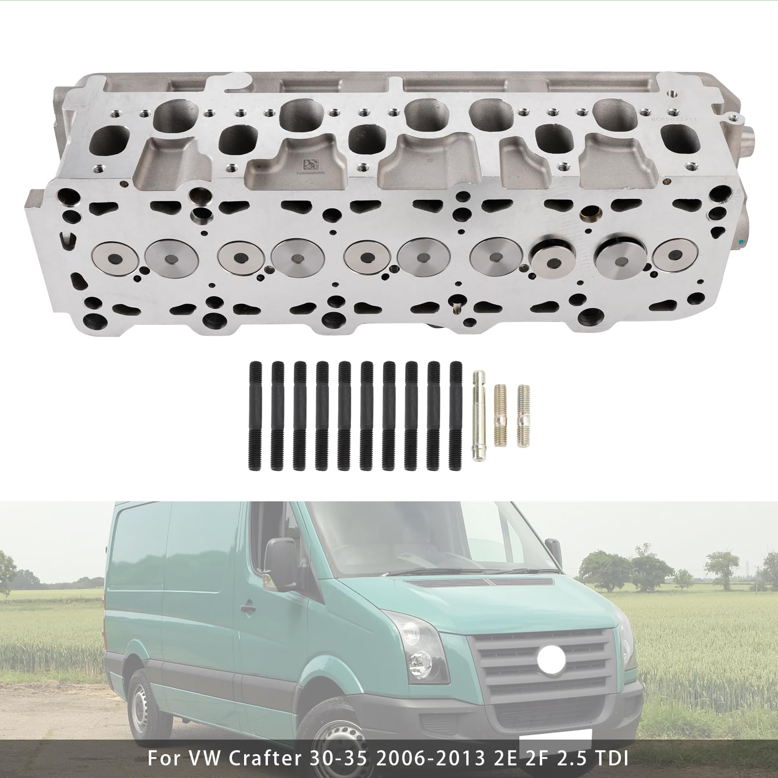 Topteng Zylinderkopf 908713 908813 076103351E Passend für VW Crafter 30-35 2006-2013 2E 2F 2. 5 TDI