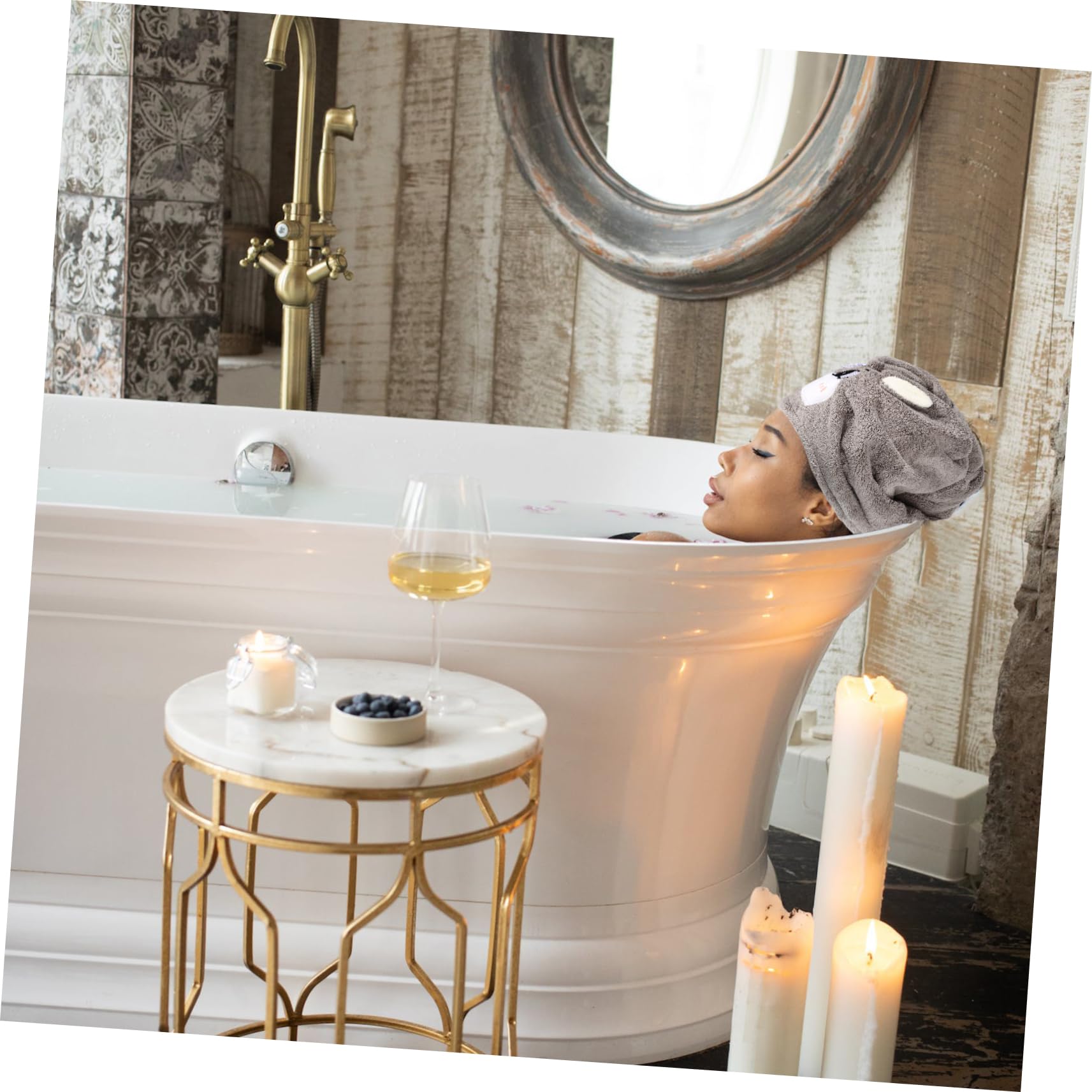 MAGICLULU Dry Hair Hat Reusable Hair Drying Wrap Towel for Women Super Absorbent Bathing Turban Cute Cartoon Design for Fast Hair Drying Comfortable Use