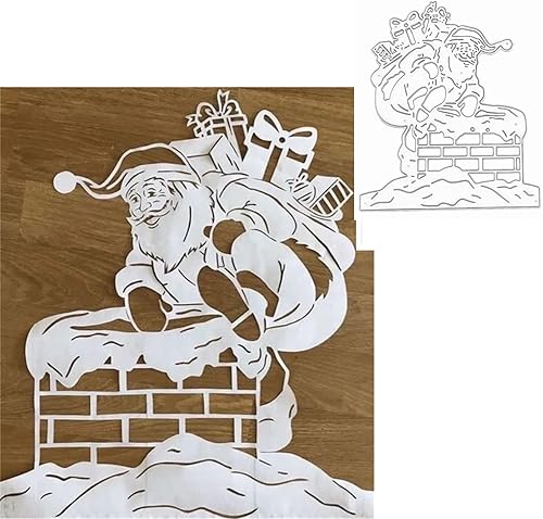 Troqueles de metal de Papá Noel, regalos de Navidad, Papá Noel, plantillas de corte para manualidades, álbumes de recortes, fotos, papel decorativo