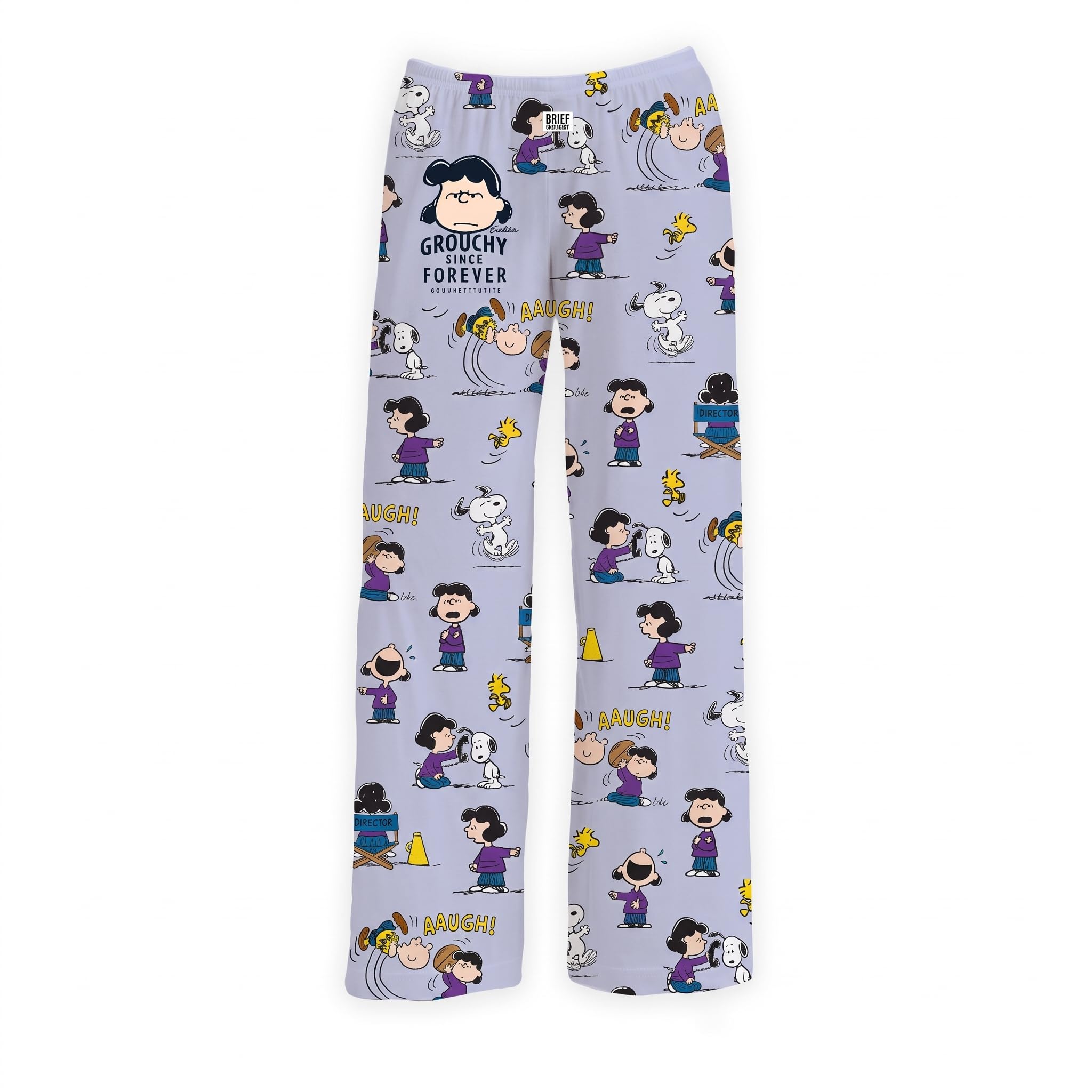BRIEF INSANITY Peanuts Character Pajama Pants for Men &amp; Women, Soft Snoopy Pajamas with Side Pockets &amp; Elastic Waist