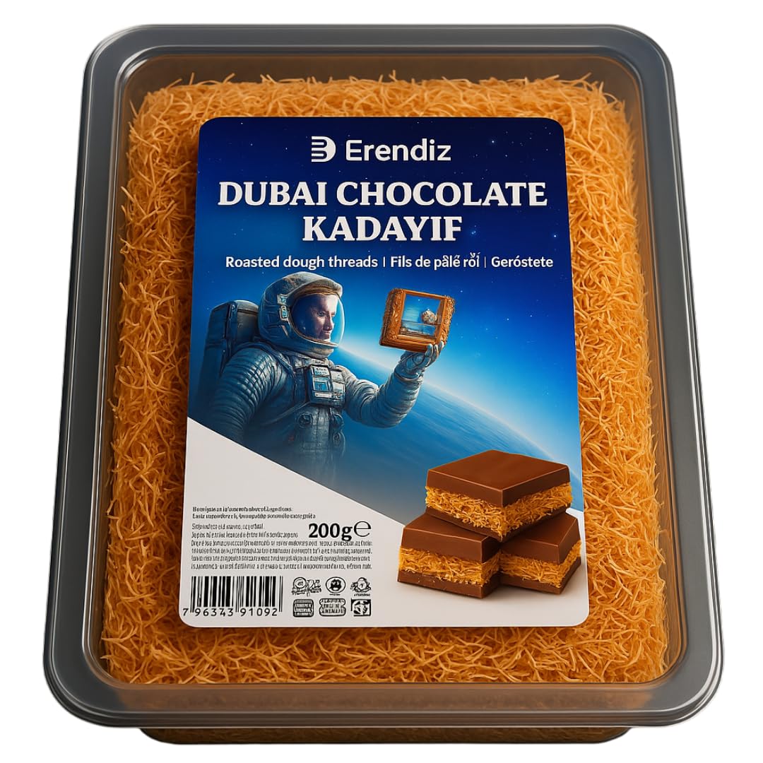 Pufai, Cheveux d'ange Kadayif croustillants et grillés (fils de pâte) - Idéal pour le chocolat Dubaï, comme garniture de céréales - Yaourt, 200 grammes, 8