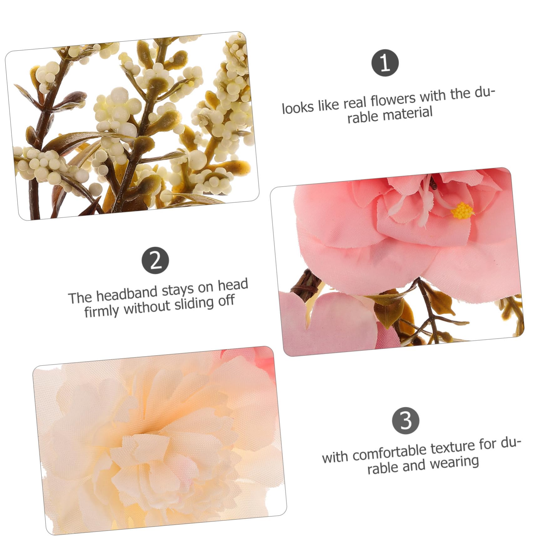 Serrage-tête Fleur pour Femme en Tissu pour Mariage et Plage