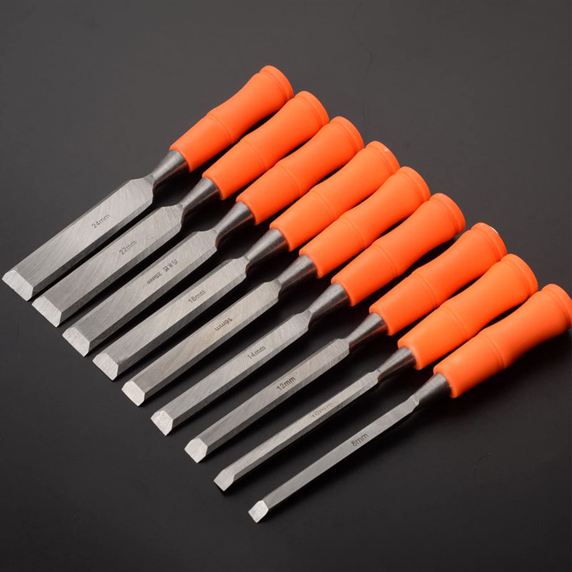 Cinceles para Madera 9pcs Juego de Formones para Madera para tallar a mano Juego de herramientas kit de cincel de Carpintería para Tallar Esculpir Cincelar Grabar Madera