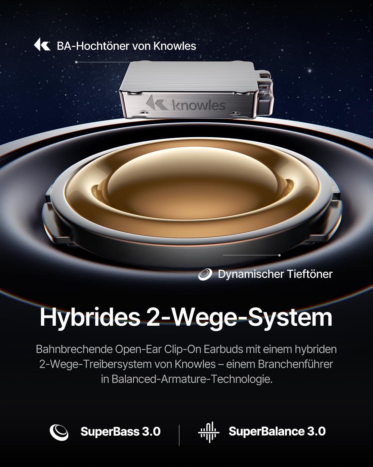 Baseus Inspire XC1 Open-Ear Kopfhörer, Sound by Bose, Cloud-Komfort Open Earbuds | Cloud-Komfort, Dolby Audio, Hi-Res, Hybride 2-Wege-Treibereinheit, Knowles BA-Tweeter, 40H Spielzeit, IP66, KI-klare Anrufe