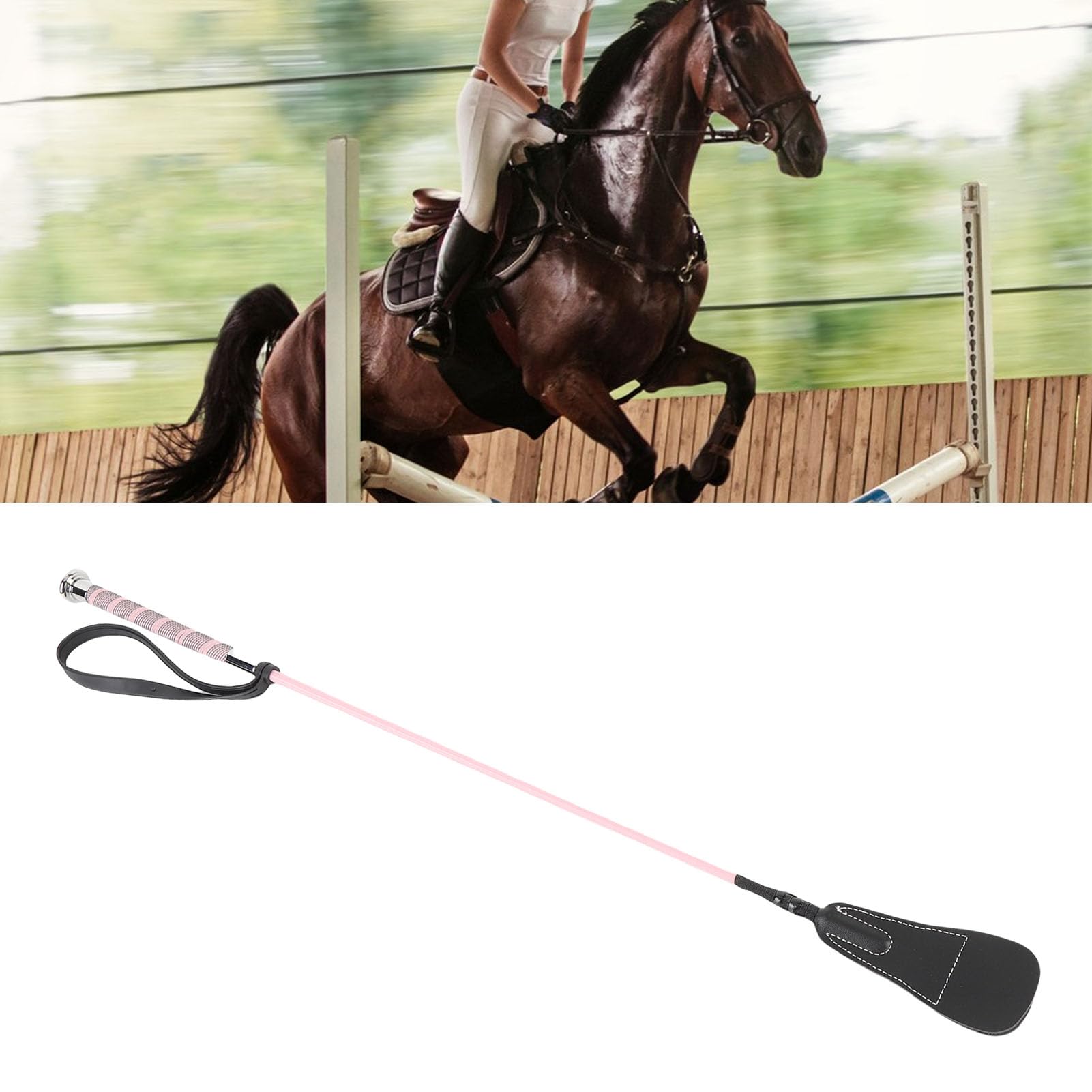 Gonetre Cravache de Dressage pour Chevaux, équipement équestre, 68 Cm, avec Dragonne en Caoutchouc, Poignée Antidérapante pour L'équitation
