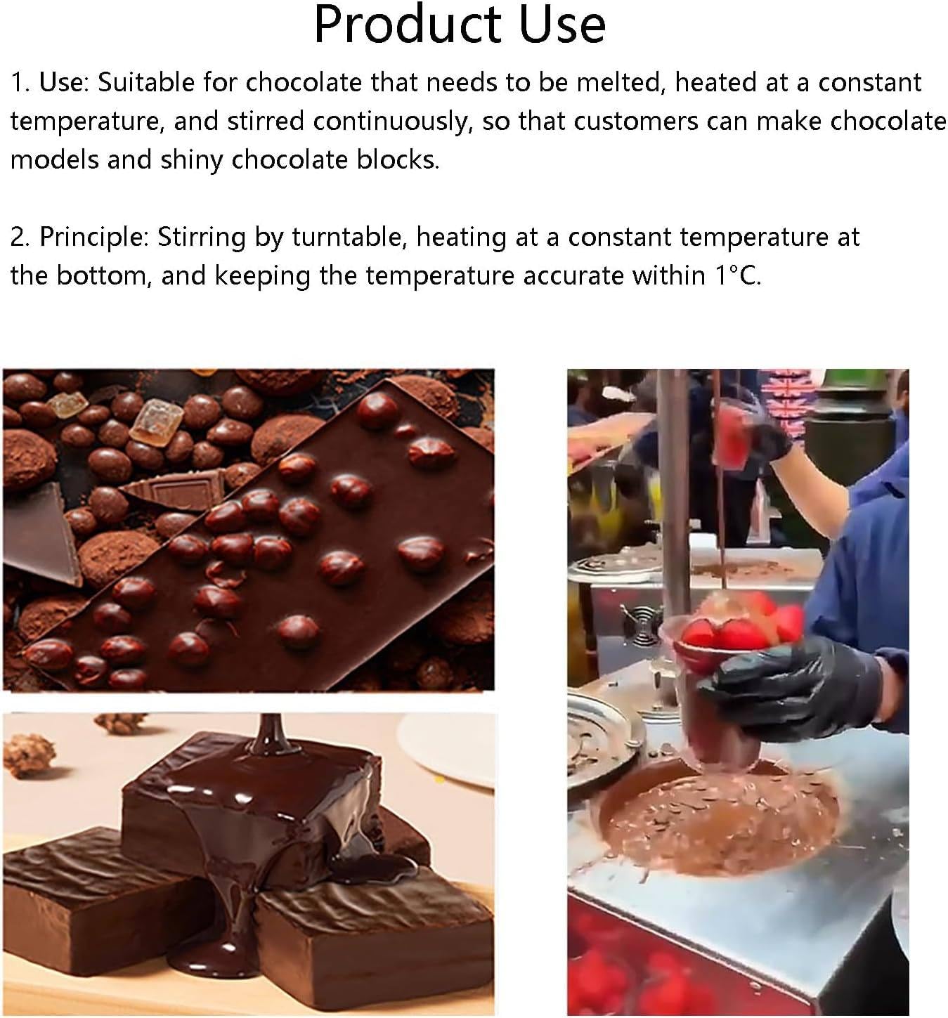 Templadora de Chocolate de Sobremesa, 7L – Fundidora AutomáTica de Chocolate con Control Preciso de Temperatura, para Fiestas de Dulces, Bodas, Bares, BuféS