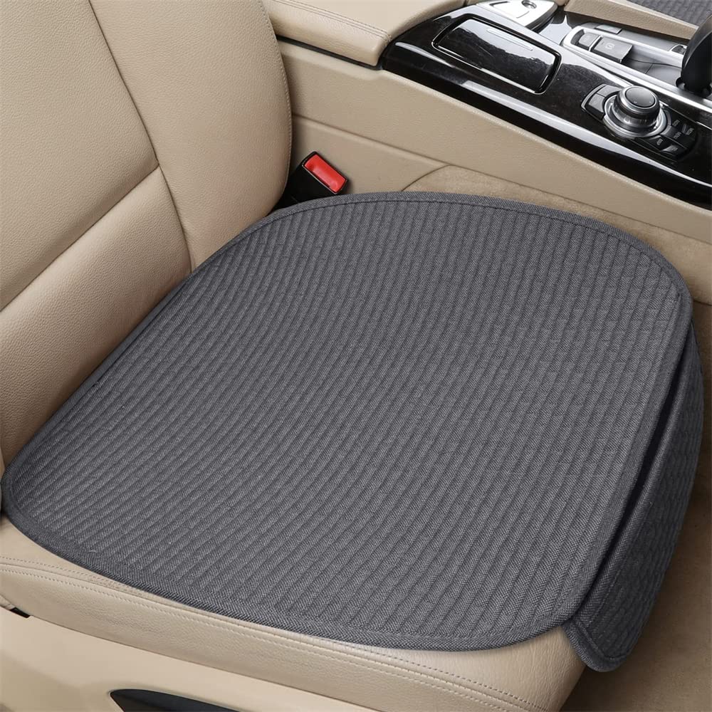 SYOSI Car Seat Covers, Front Seat Protector Works with 95% of Vehicles, Padded, Anti-Slip, Cushion Pad for Auto Supplies, Prevent Leather Seats from Burning in Summer and Jeans Fading (2 Pcs, Gray)