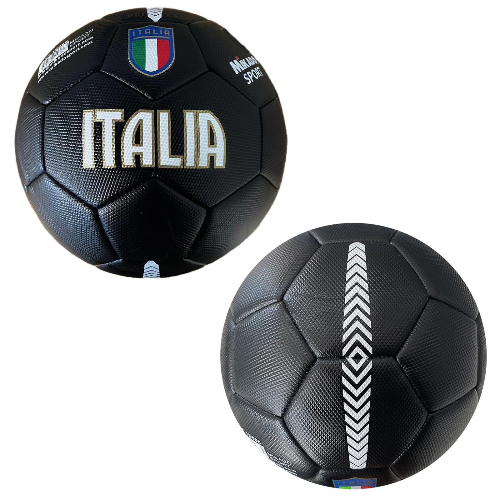 Pallone da Calcio Modello Italia. Nero. Palla Realizzata in HF PVC. Adulti Ragazzi e Bambini
