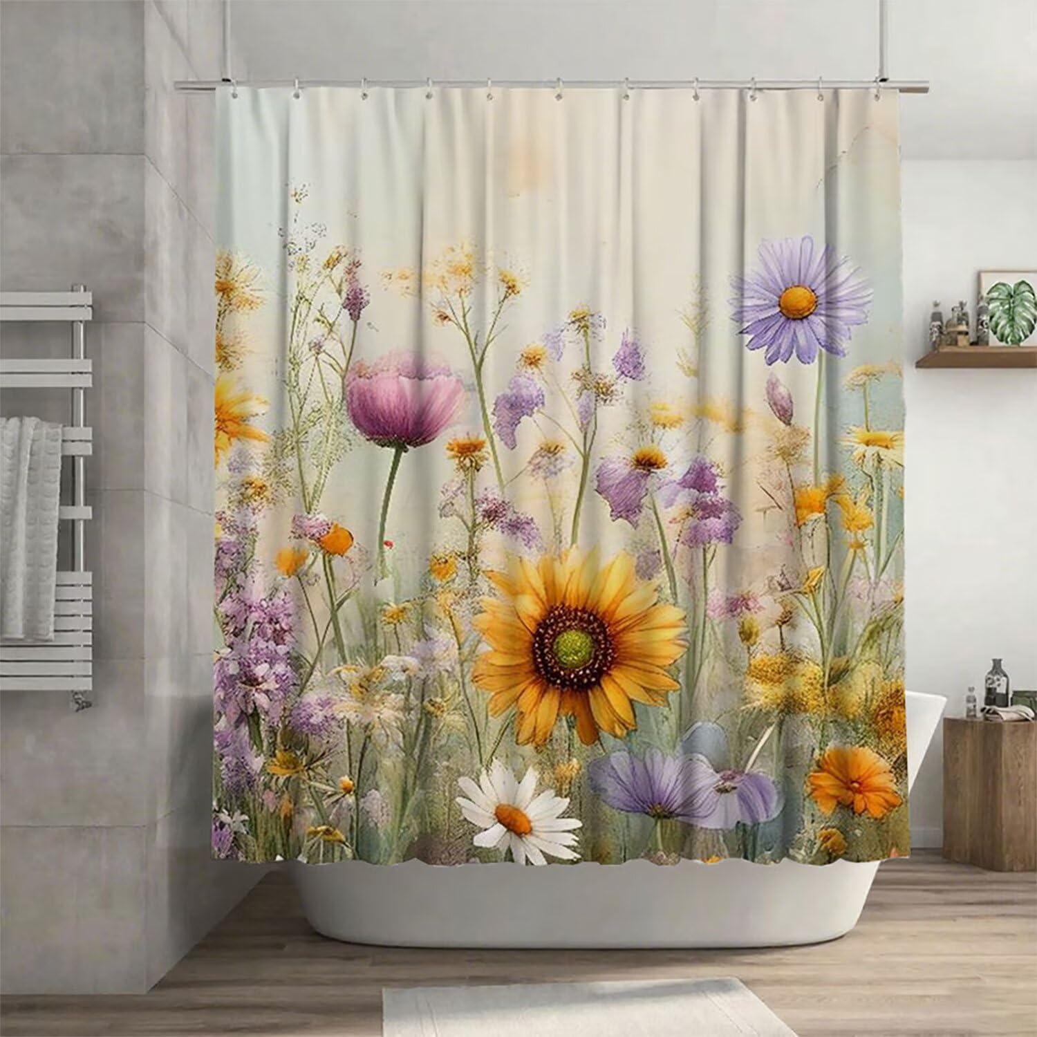 Rideau de douche anti-adhérence avec ourlet lesté polyester imperméable 180x200
