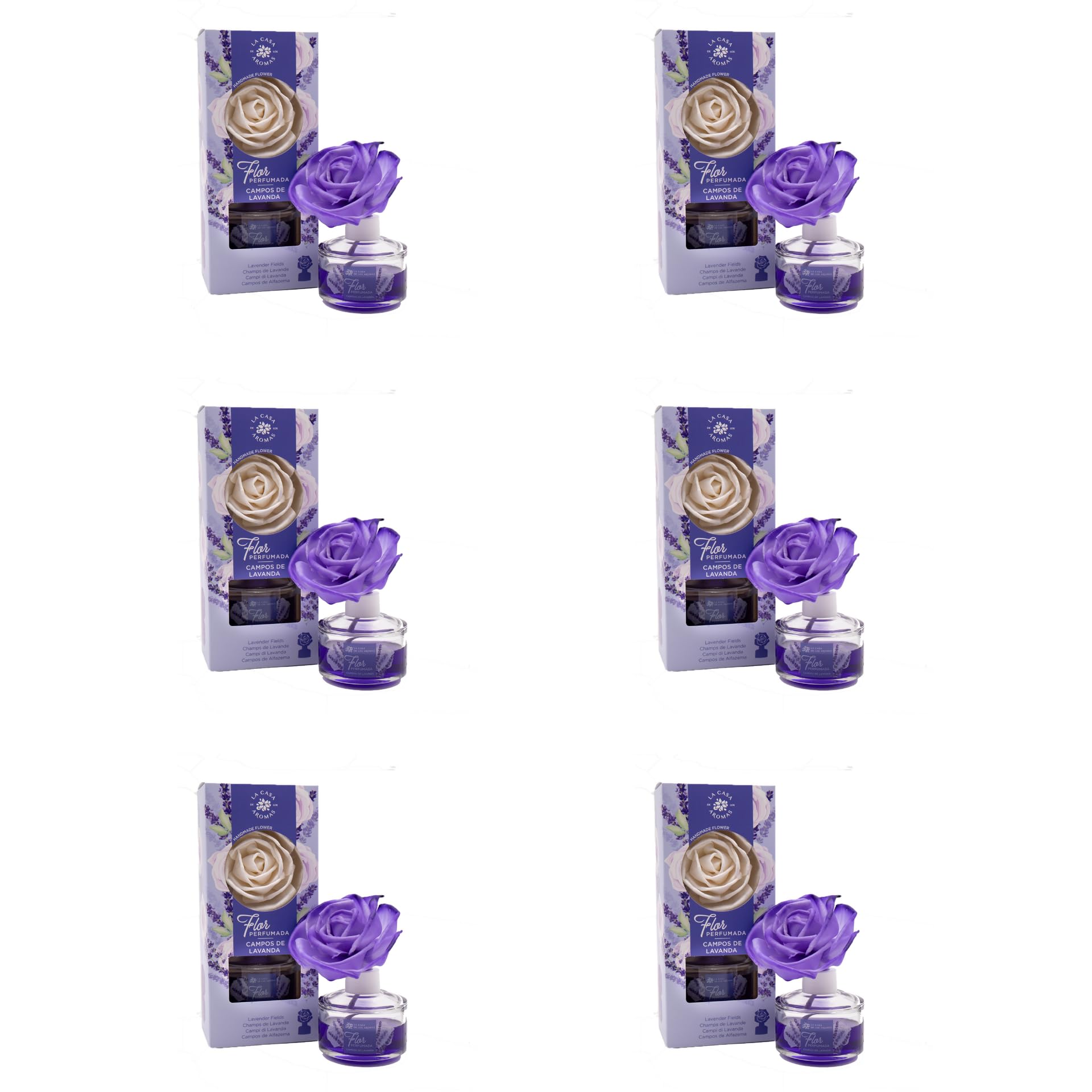 BricoLoco. Mikado Decorativo Flor 65ml Aroma Lavanda. Más cómodo y Seguro Que Velas. Ambientador hogar, casa, habitación. Aroma Fresco. Decoración. Aromaterapia. (6)