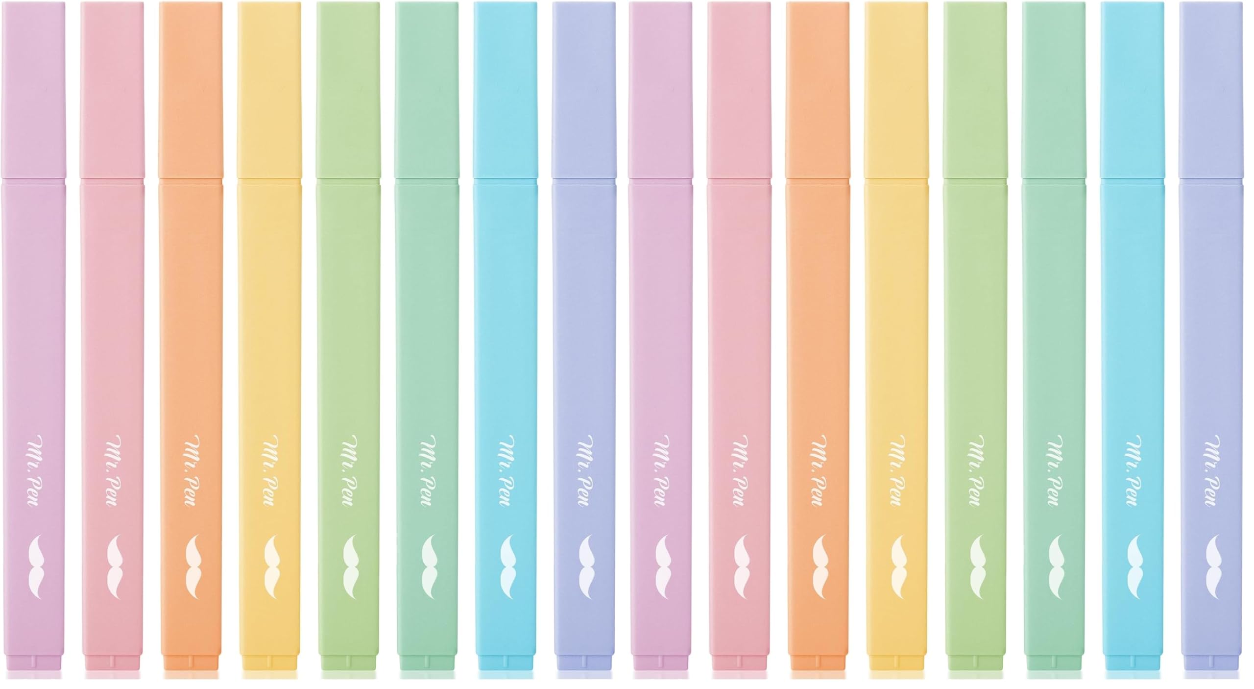 Mr. Pen- Aesthetic Highlighters, 8 pcs, Chisel Tip, Pastel Colors, Cute Highlighters Assorted Colors (Pack of 2)