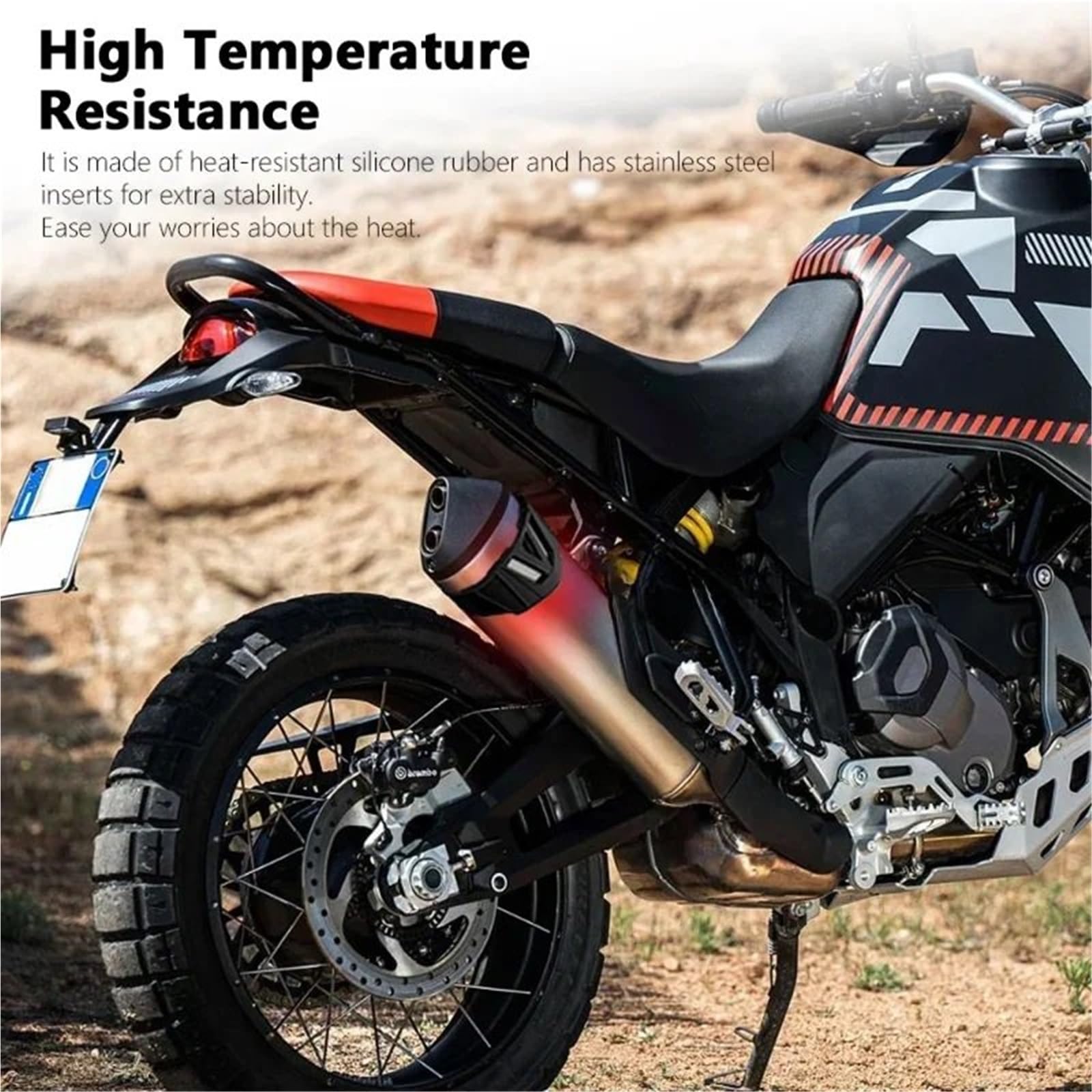 Accesorio de escape para moto Protector De Tubo Escape Para Motocicleta Para Ducati Desert X, Calor, Cubierta Antiescaldaduras