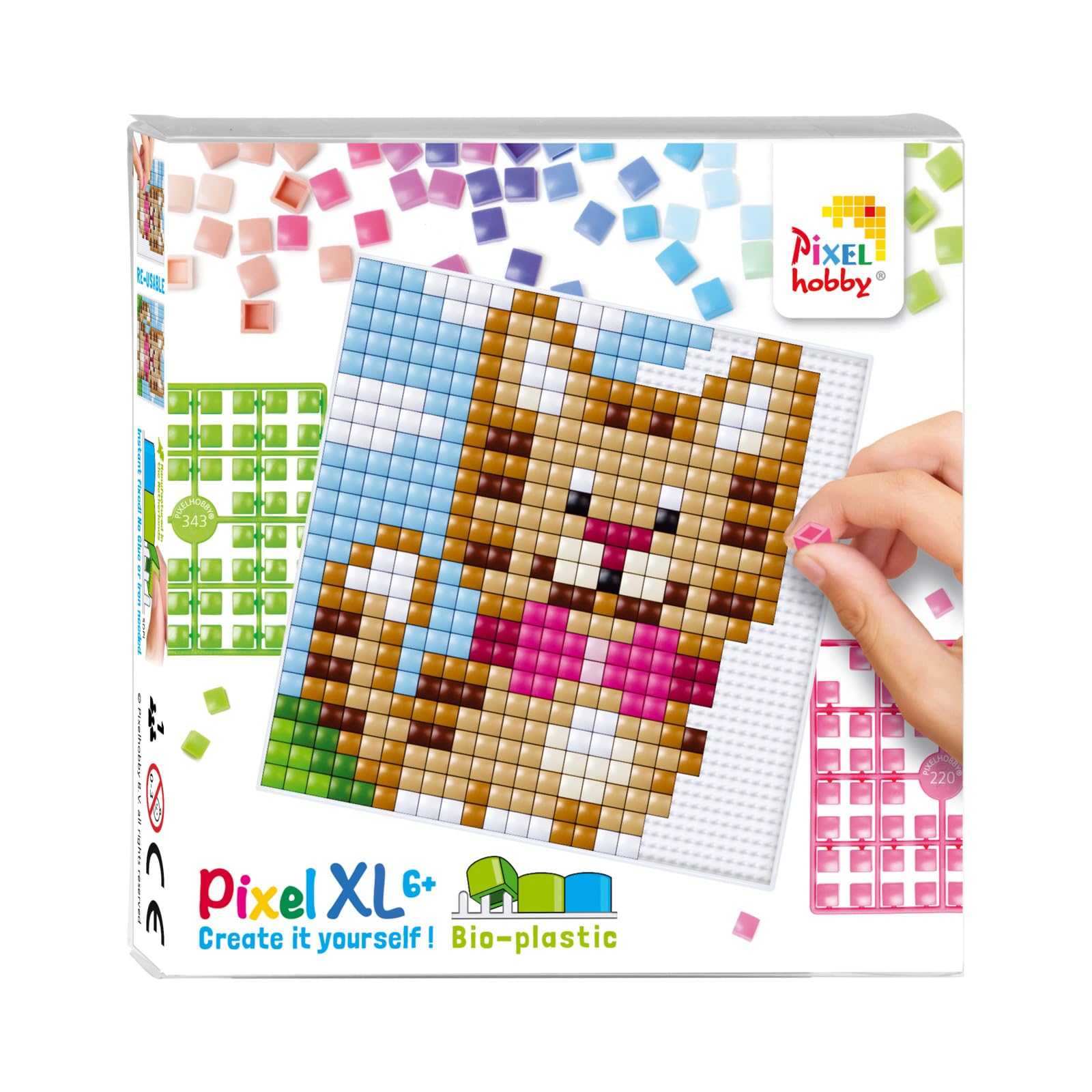 Pixel P090050 Emballage cadeau mosaïque léopard pour enfants, image pixel environ 30,5 x 38,1 cm, système d'assemblage simple avec des tesselles en bioplastique, sans repassage ni collage