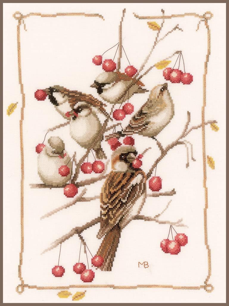 LanarteCounted Cross Stitch Kit Sparrows and Currant