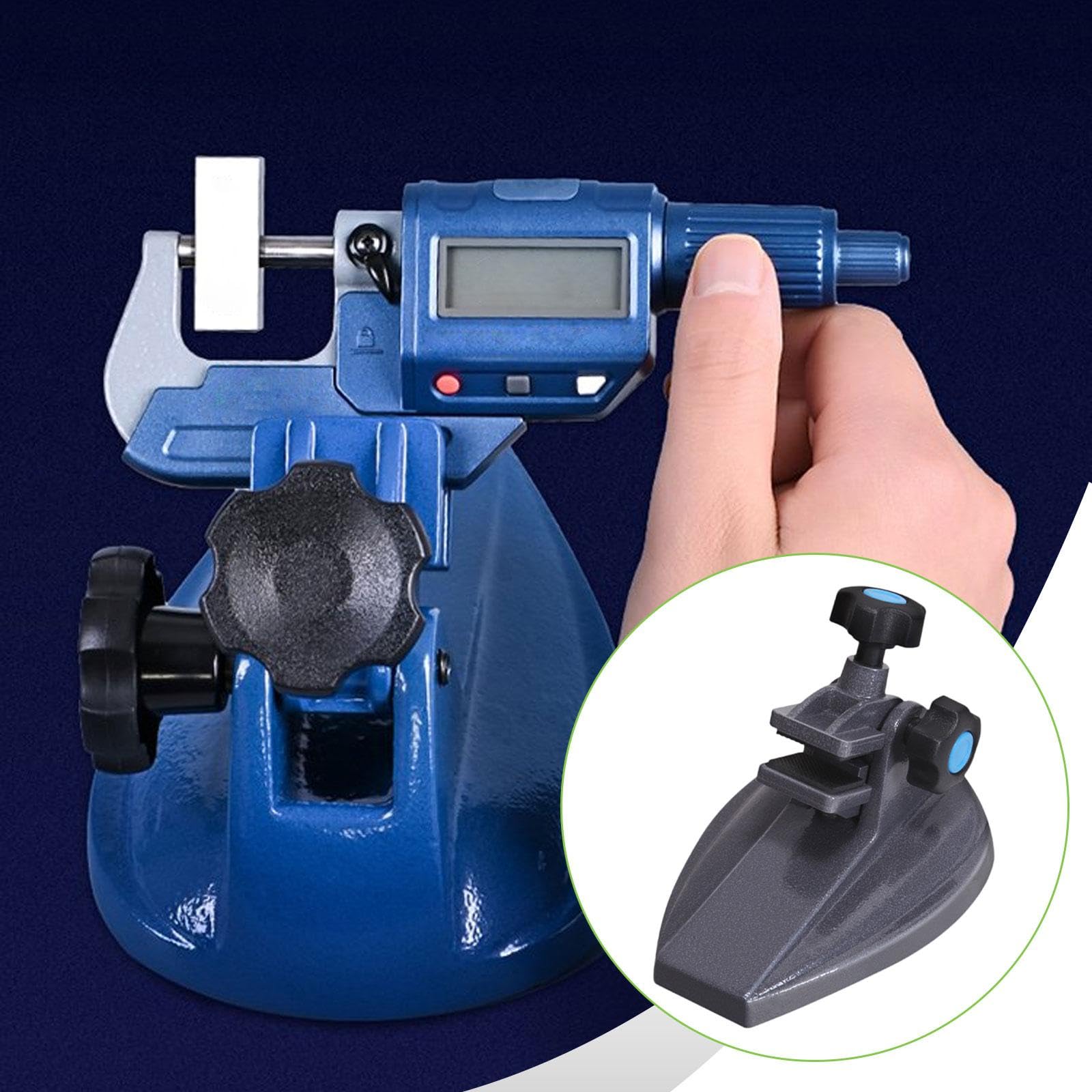 Supporto Regolabile in Ghisa Antiscivolo Base Stabile Compatibile con Strumenti di Misurazione Adatto per Officina Meccanica Riparazione Pr, Lunghezza 16.2 Cm