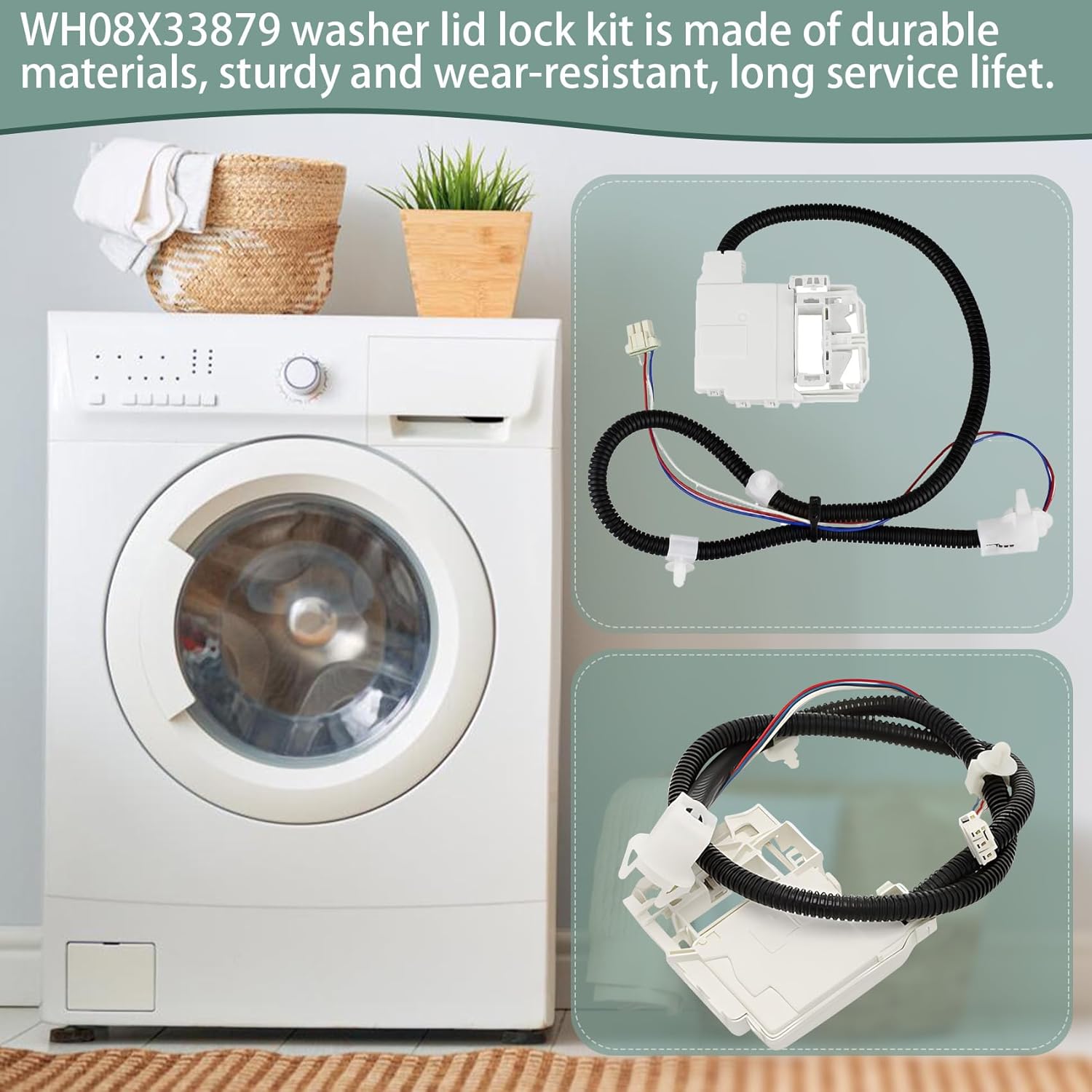 WH08X33879 WH08X37859 WH08X37897 Washer Lid Lock Assembly Fit for ge Replace Models PTW600BSR1WS PTW600BPR1DG PTW605BPR1DG PTW700BPT0DG PTW900BPT0DG PTW905BPT0RS HTW265ASW0WW GTW220ACW0WW GTW385ASW0WS
