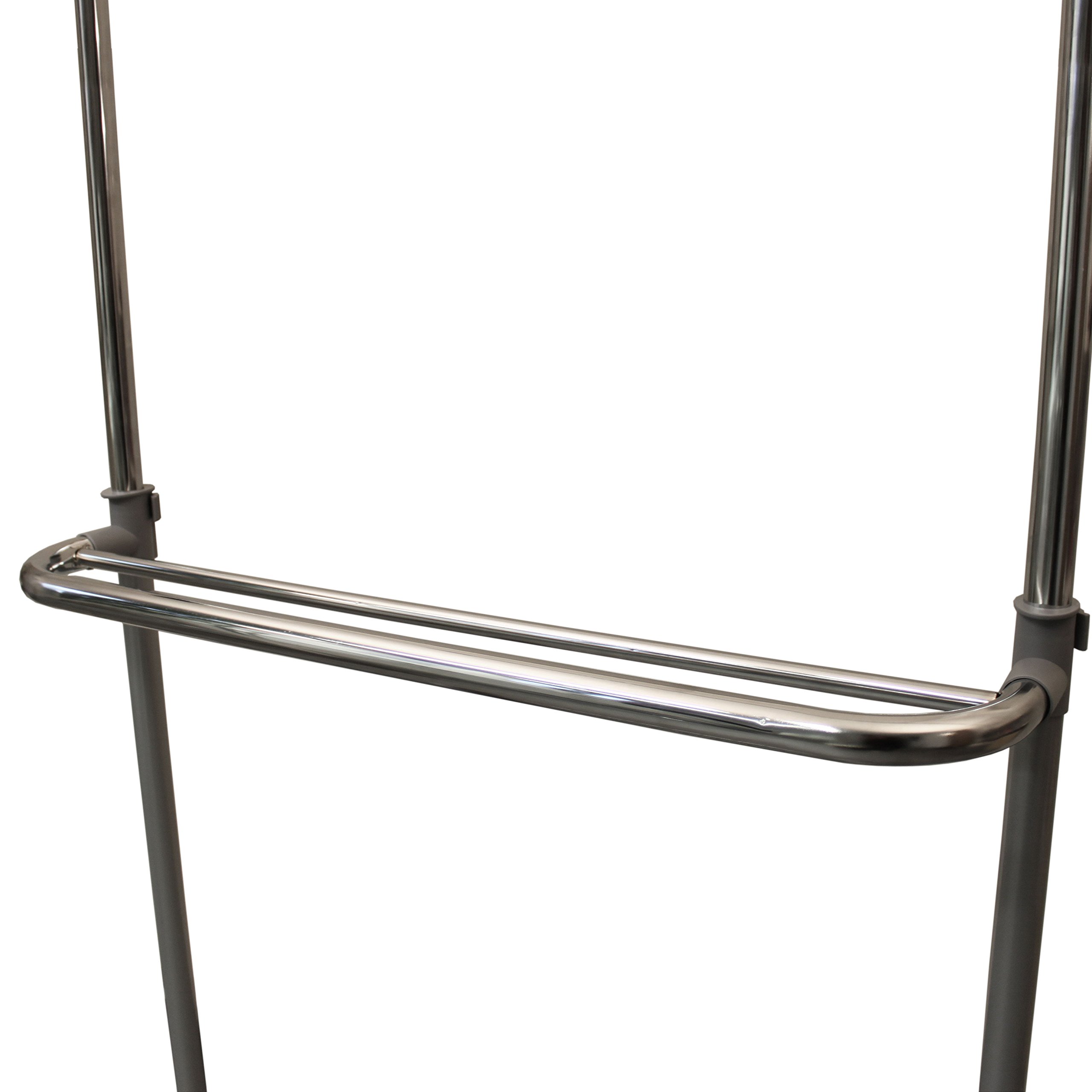 Gerso portant extensible vestiaire télescopique portemanteau de vestiaire à roulettes portants pour marché aux puces gris