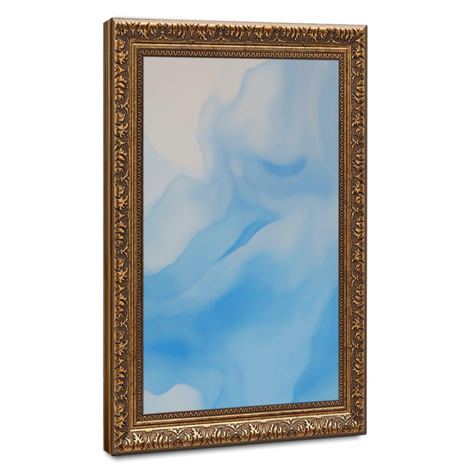 Zguols Warm Peach Abstract And Minimalist Poster 8 Canvas Poster Bedroom Decor Sports Landscape Office Room Decor Gift Retro Gold Frame 24" L X 36" W