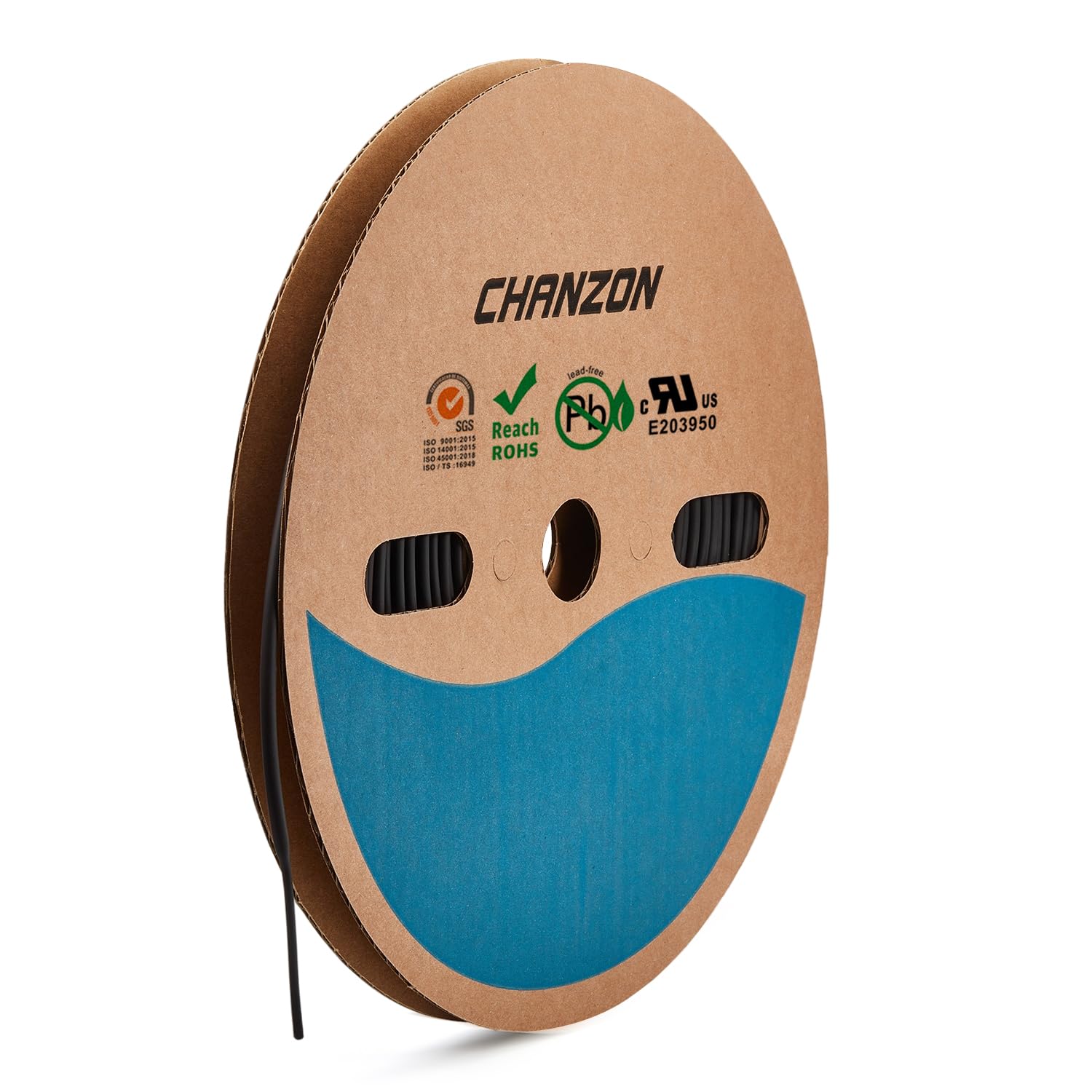 Chanzon 2:1 Ratio - 80Ft Roll - 5/64" (2mm) Heat Shrink Tubing 2:1(25M Total Length) Black Polyolefin Sleeving Wrap Shrinking 2 to 1 1pcs