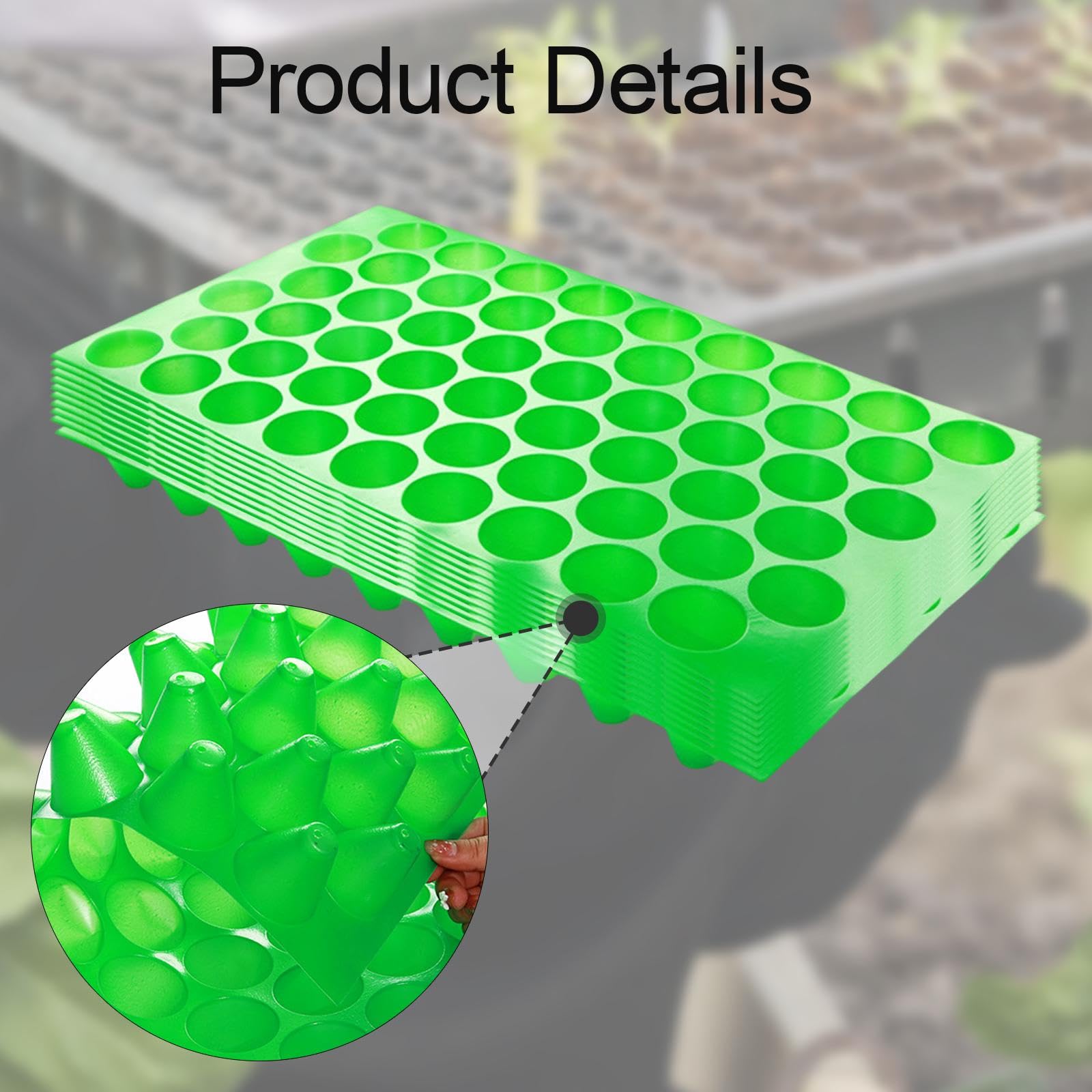 KESOTO 10 Bandejas para Semillas, Bandejas para Semillas con Agujeros, Resistentes, Portátiles Y Prácticas, Bandeja de Propagación, Bandeja de Germinación de, 54 Hoyos