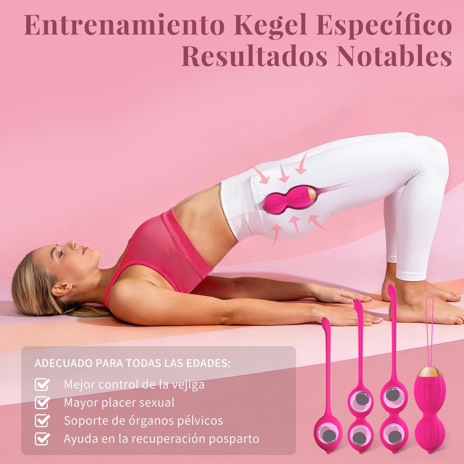 Fidech Bolas Chinas postparto 4pcs Masajeador Portátil para Mujer, Kegel Ball de Entrenamiento para Fortalecer los Músculos del Suelo Pélvico y Recuperar el Control, Rojo