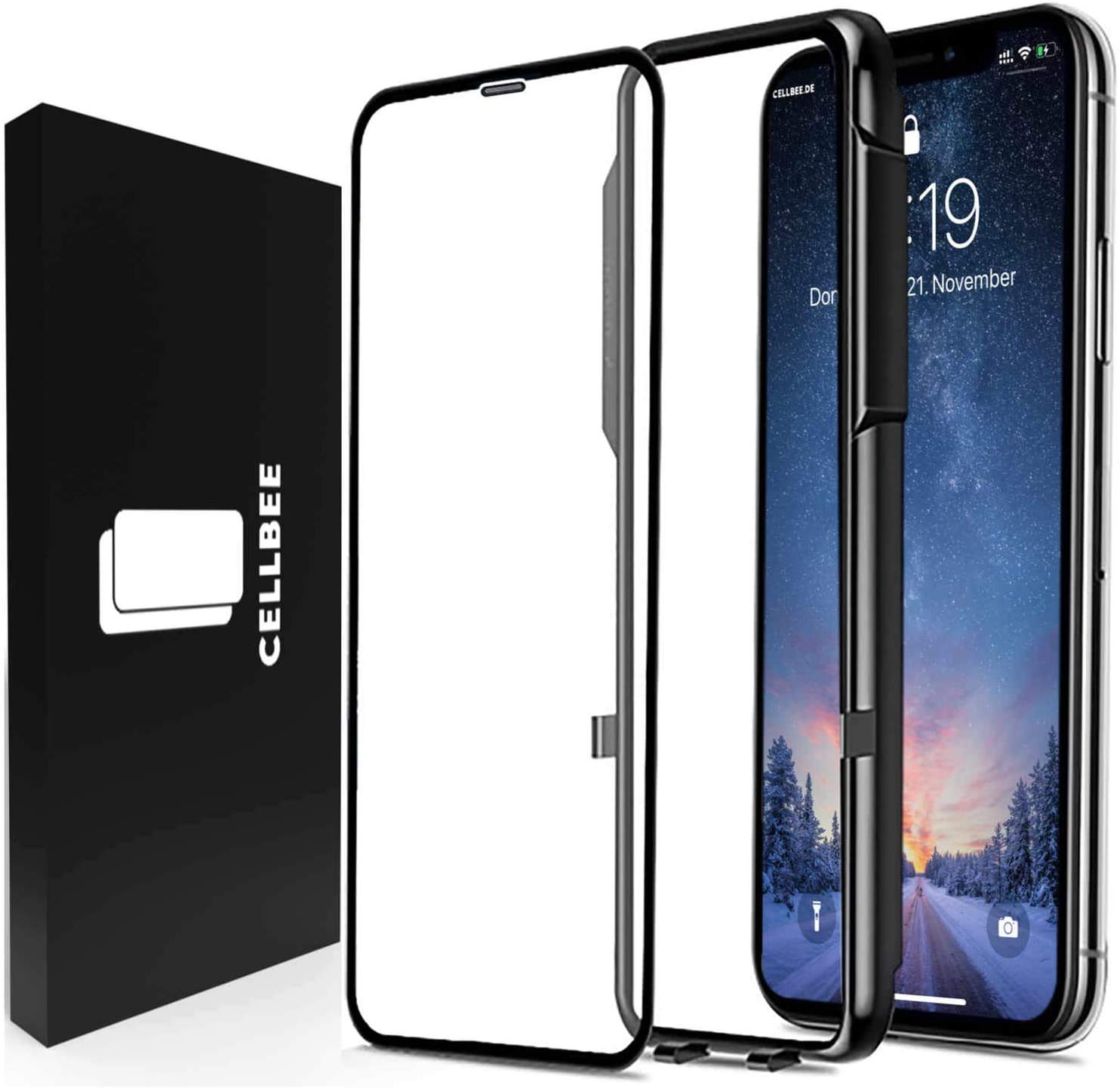 CellBeeScreen Protector Compatible with iPhone, Tempered Glass, Premium Protector for Display – Anti-Dust-Bubble, Invisible Black (iPhone XR, The Curved)