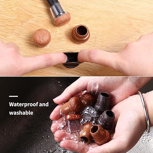 Miniatura 2 de 24 protectores de suelo de silicona extra pequeños con fieltro, tapas para patas de silla, almohadillas de fieltro para muebles, protectores de