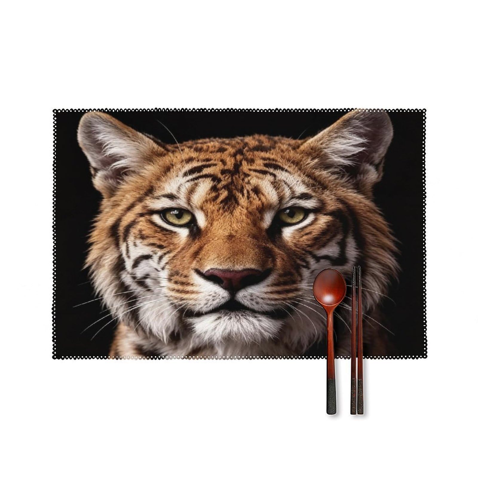 Fekiloot Style Tiger Placemats Set Of 6,Table Mat