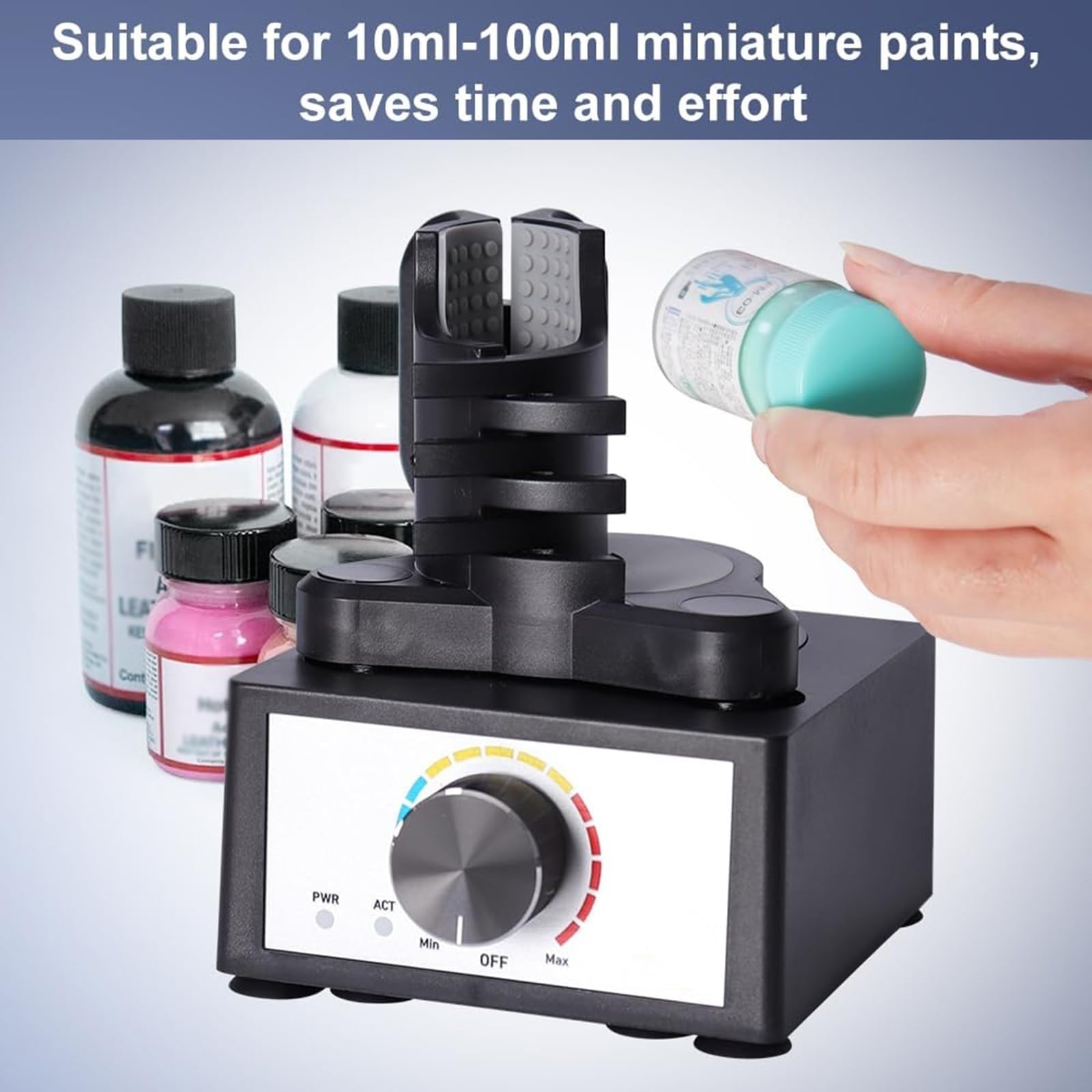 Vortex - Mezclador de pintura, mini agitador de pintura, mezclador de vórtice líquido con 3 velocidades ajustables, máquina de agitación de capacidad de 5 a 100 ml, mezcla de pinturas para laboratorio