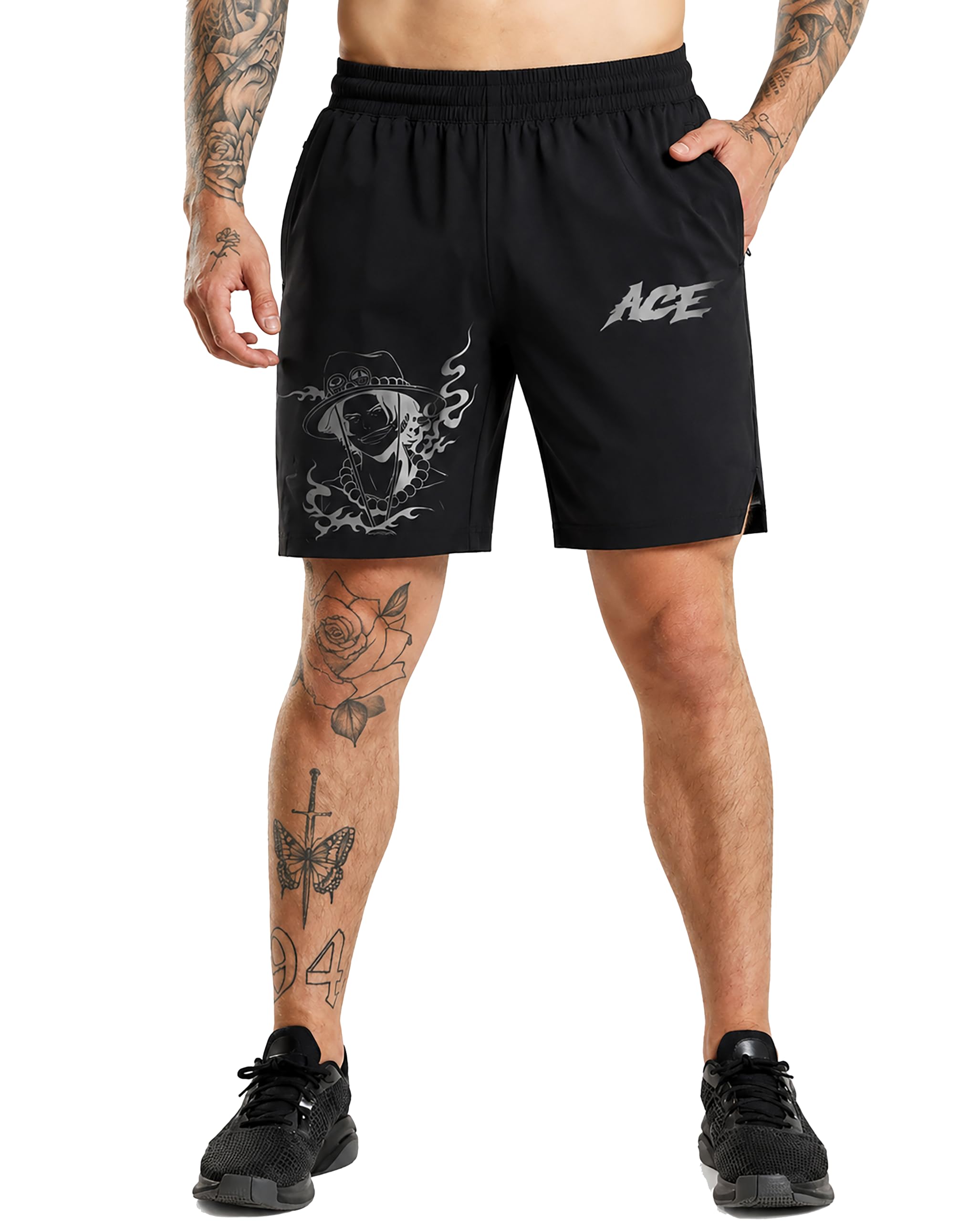 appitude fashion Men's Short Track Pants for Gym, Running, Yoga, Walking, Black Cotton Blend Sports Pants with Side Pockets, Drawstring Waist Lower Blackshort1 Size -XL-picture-43