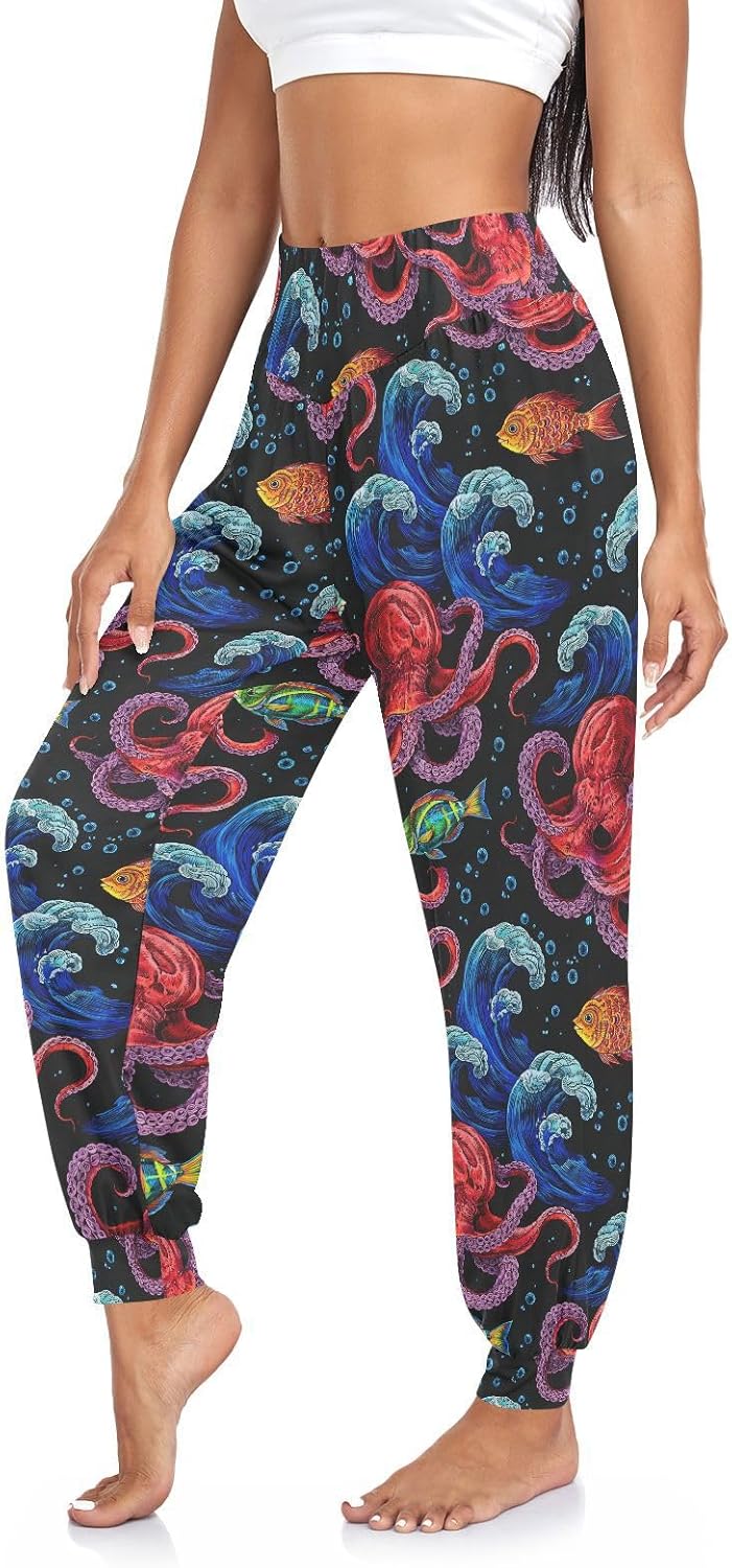 Boho Yoga Pants for Women Joggers Workout Pants Casual Dance Sweatpants Beach Sport Pants Trousers
