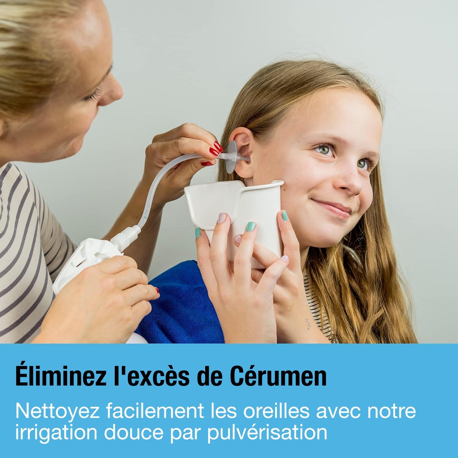 Outil d'élimination du cérumen avec caméra d'oreille par Tilcare - Système d'irrigation pour adultes et enfants - Inclut un bassin, seringue,kit curettes,serviette et 30 bouts jetables