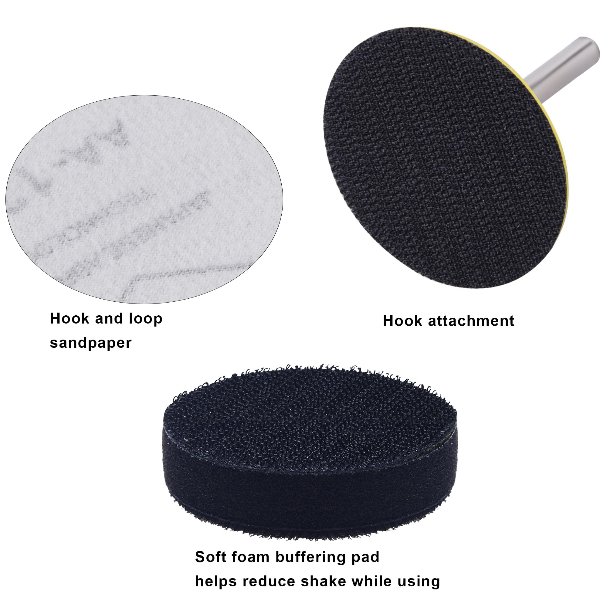 SIQUK 130 Pcs Sanding Discs 50mm Hook and Loop Wet/Dry Sanding Pads 2 Inch Silicon Carbide Flocking Sandpaper for Car Metal Mirror Jewelry Polishing - Image 4