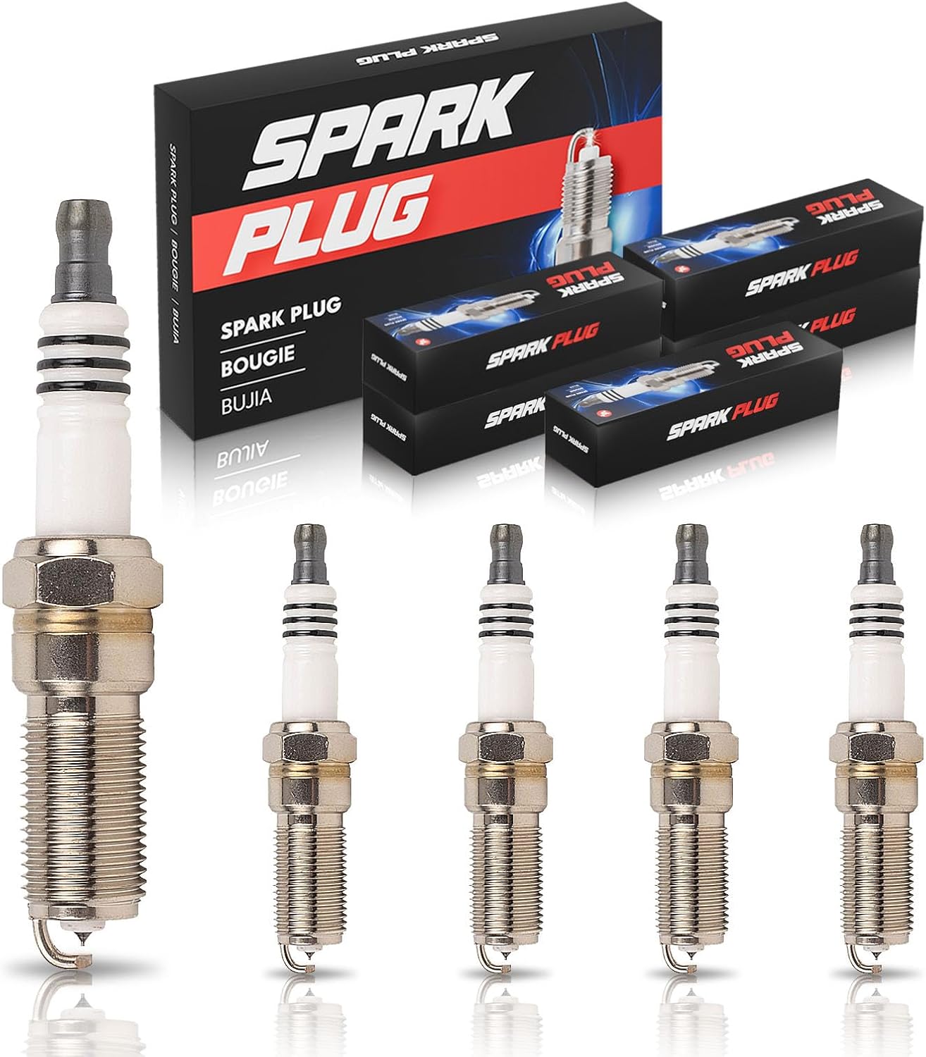 ENA Set of 5 Iridium Spark Plug Compatible with 04-12 Colorado 2.9L 07-10 Sky 2.4L 02-12 Canyon 2.9L 06-10 G6 2.4L 03-08 Ascender 4.2L 07-10 H3 3.7L Replacement for 41103