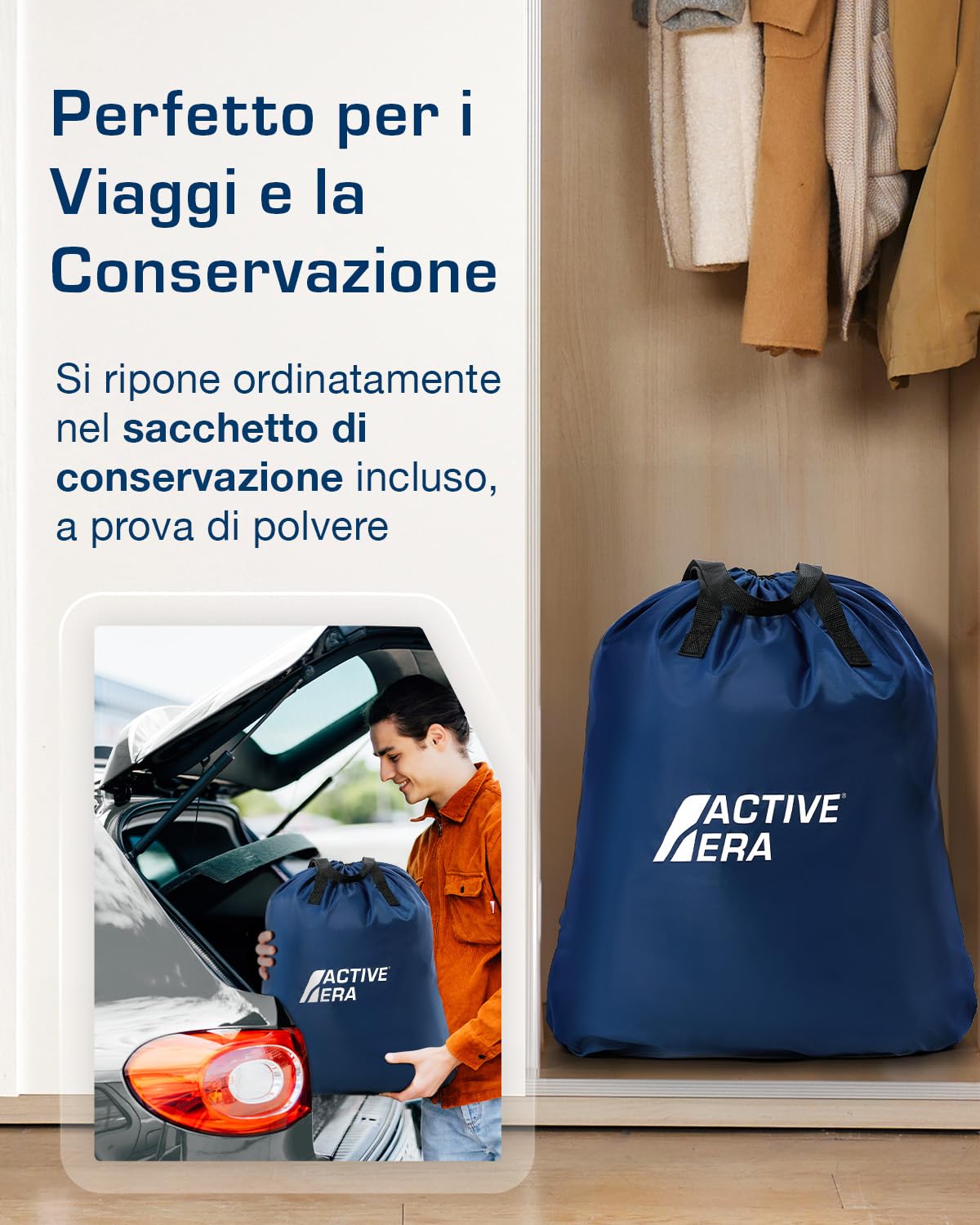 Active Era Materasso gonfiabile matrimoniale con sistema di supporto avanzato e pompa elettrica incorporata - letto gonfiabile matrimoniale rialzato 152,4x203 x33cm, per campeggio, spostamenti, viaggi