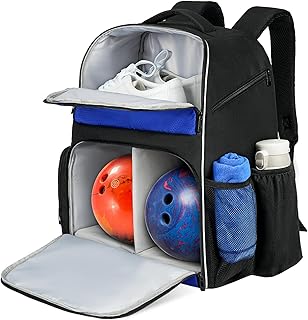 Jaffzora Bowling Backpack, Bowling Ball Bag for Bowling Accessories, Fits A Pair of Bowling Shoes Up to Size 16 for Men