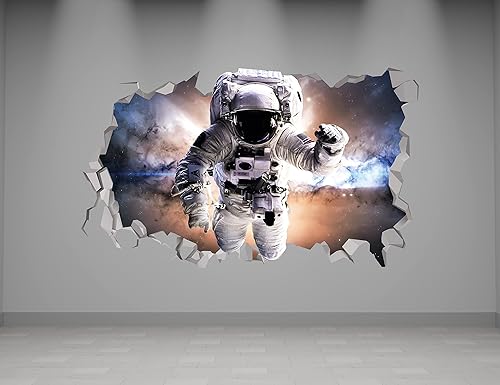 Decoración de astronauta decoración de dormitorio con temática espacial calcomanía de pared de astronauta decoración de pared de astronauta