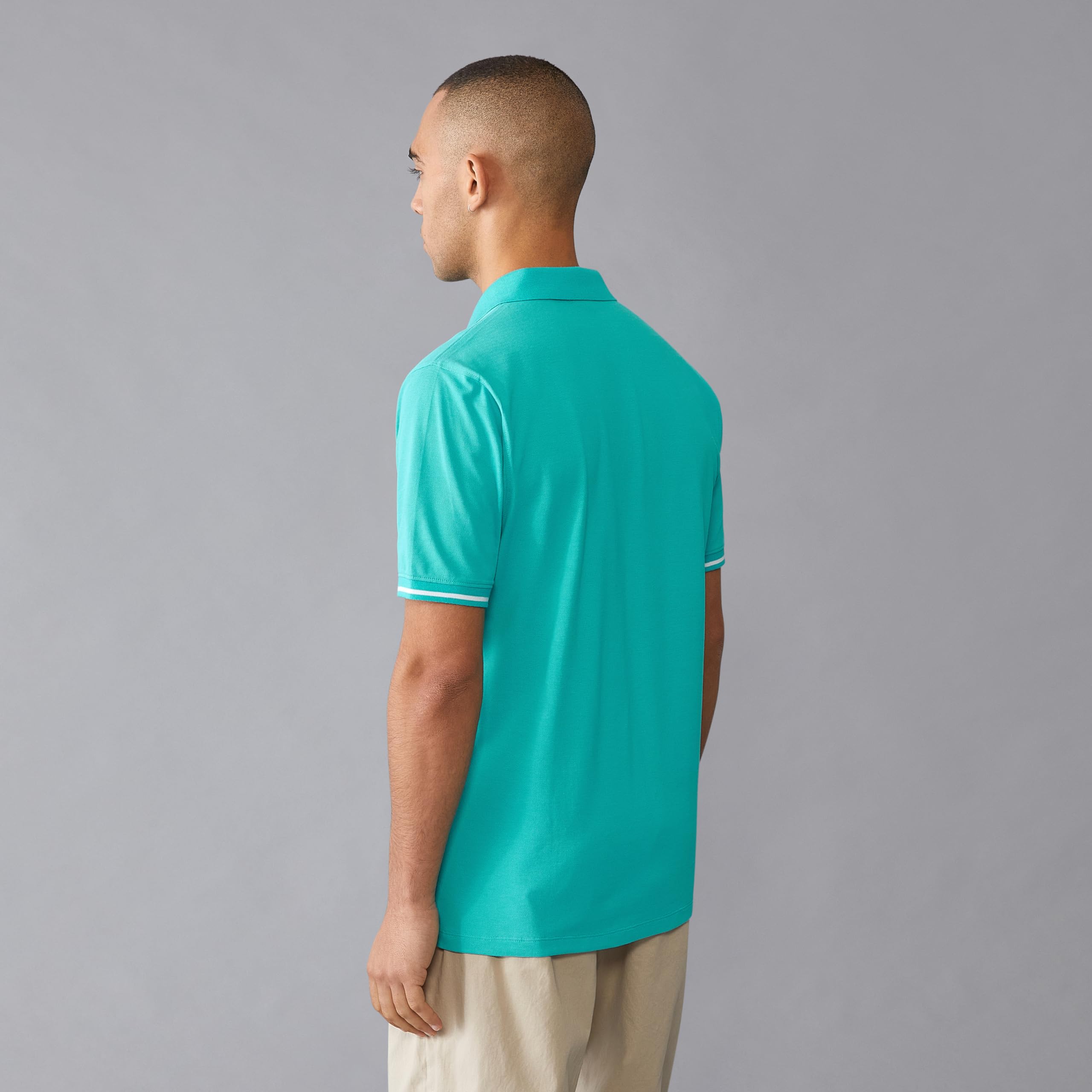 Mercedes AMG Petronas Polo F1 pour Hommes avec Logo de l'équipe en 3D - Bleu Turquoise - Taille: M