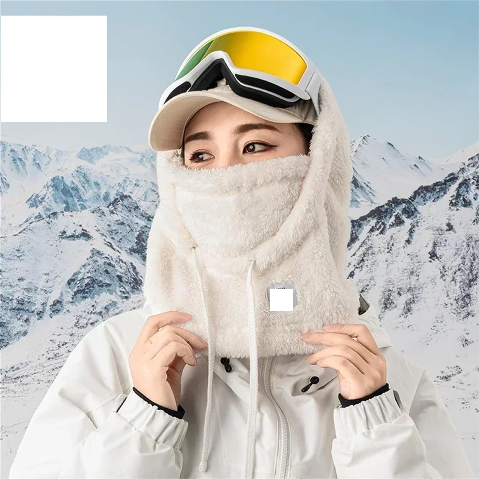 Sturmhaube, Winter-Radmütze, verdickt, warm, winddicht, Outdoor-Mütze, Ski-Lätzchen, kalte Kapuze, Motorrad, Skifahren, Fahrrad-Mütze für Outdoor