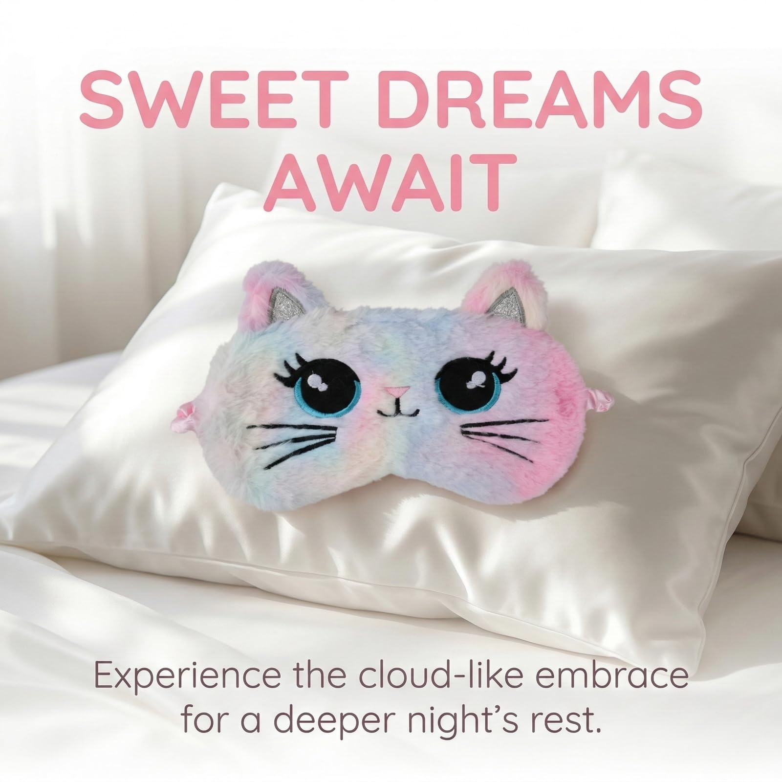 2 mascherine per dormire per bambini, graziose forme di animali, maschera per gli occhi in morbido peluche, adatta per ragazzi e ragazze, per viaggi, per dormire a pranzo e come accessorio per feste