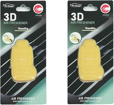 FH Group Air Freshener Vent Clips, Mini Car Seat Covers Design, Vanilla Scent-2PK