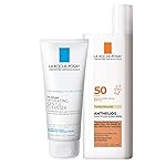 La Roche-Posay Skin Care Set Anthelios Tinted Sunscreen SPF 50 & Travel Size Toleriane Hydrating Gentle Cleanser, Tinted Mineral Sunscreen with Titanium Dioxide & Gentle Face Wash, Gift Set