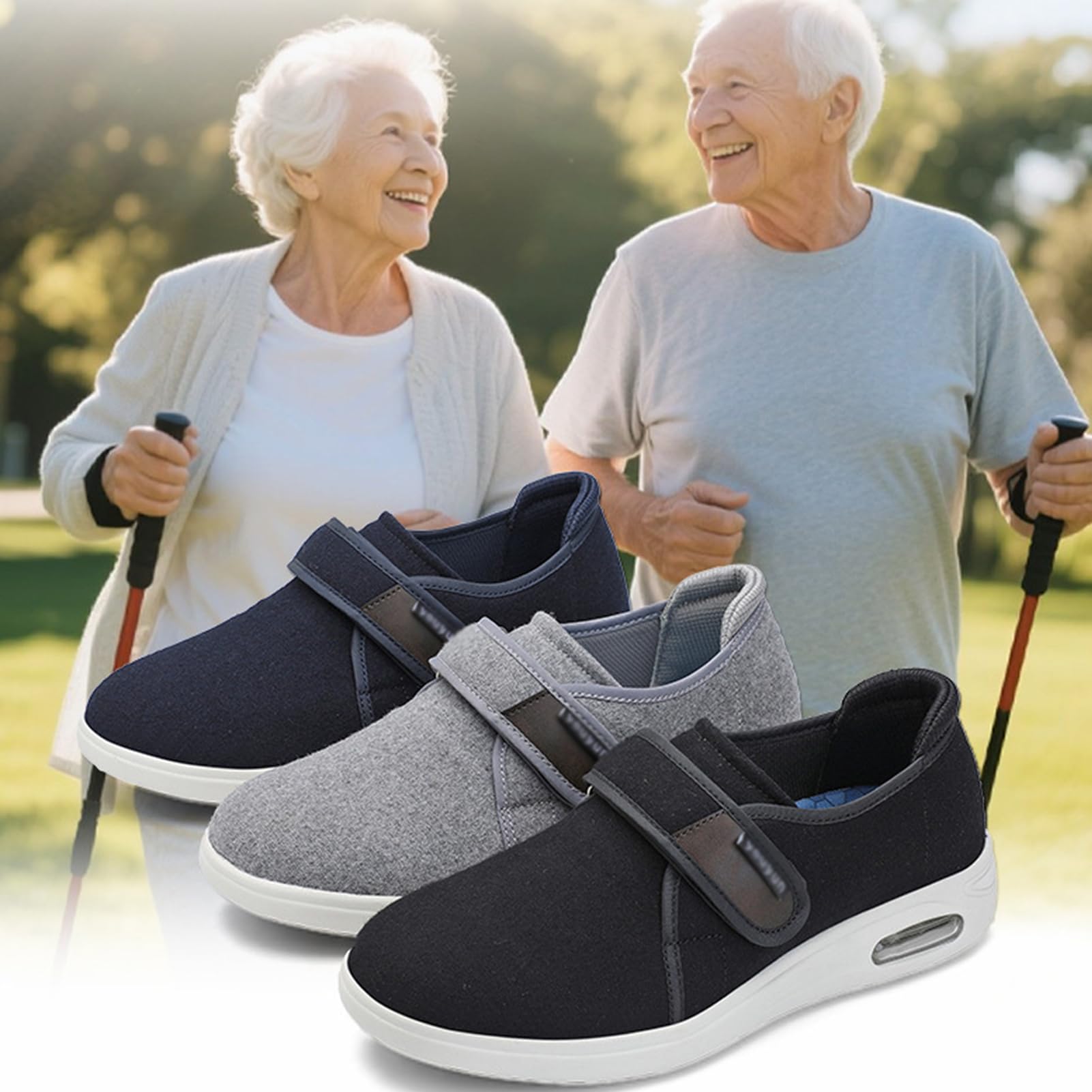 Scarpe Diabetici Uomo Donna Calzature Mediche Regolabili, Scarpe per Alluce Valgo, Ortopediche Extra-Larghe Anziani E Convalescenza con Memory Foam Uso Interno Ed Esterno