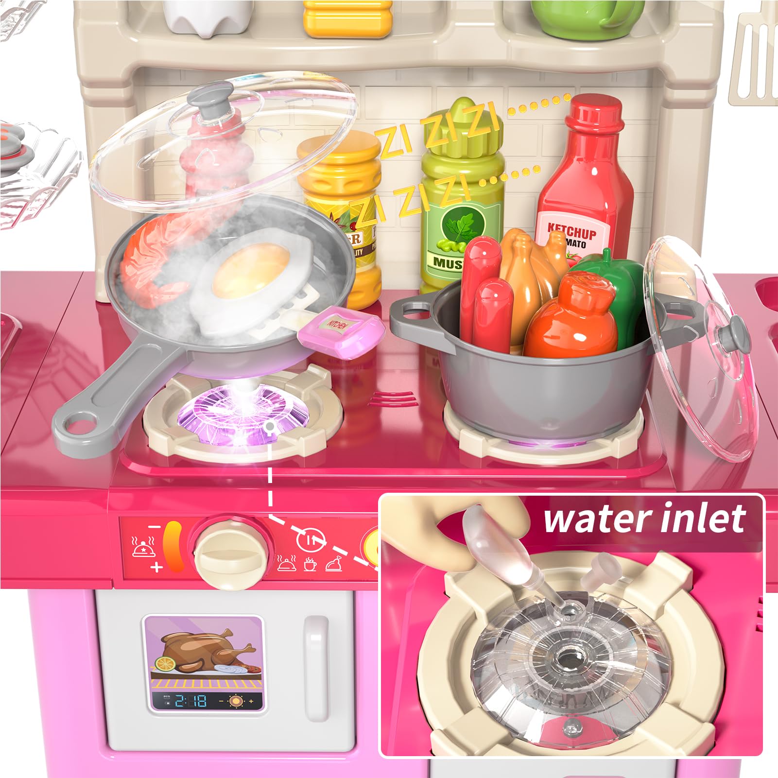 Juega comida de cocina, juego de cocina para niños pequeños | Finge reproducir comida set con sonido y luz - Herramienta educativa realista interactiva para niños Niños Niños Kindergarten Nursery Cump Juega comida de cocina, juego de cocina para niños pequeños | Finge reproducir comida set con sonido y luz - Herramienta educativa realista interactiva para niños Niños Niños Kindergarten Nursery Cump