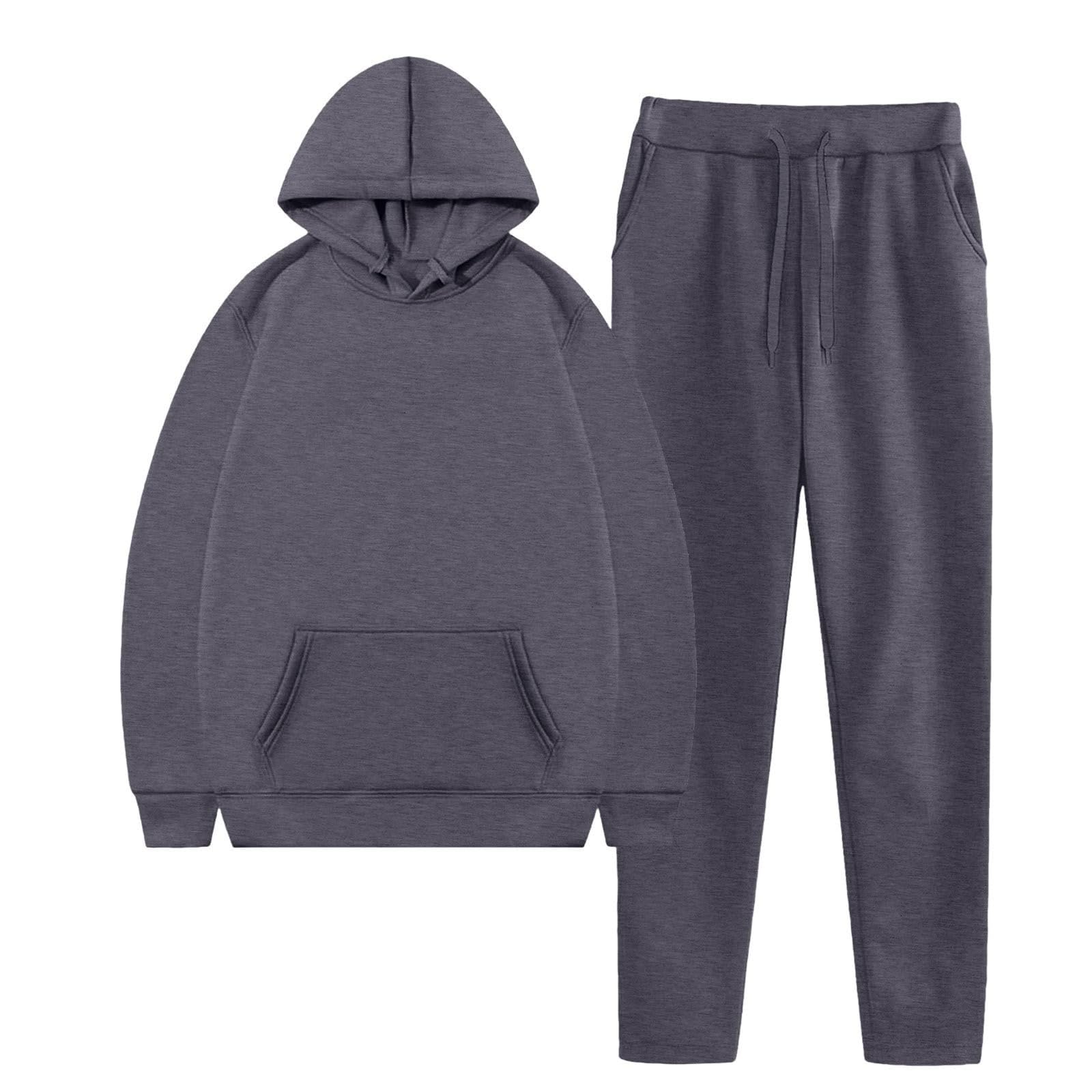 Generico Completo Sportiva Tuta Donna Completi Due Pezzi Felpa con Cappuccio e Pantaloni Leggero e Comodo Tute da Ginnastica per Jogging Fitness Casa